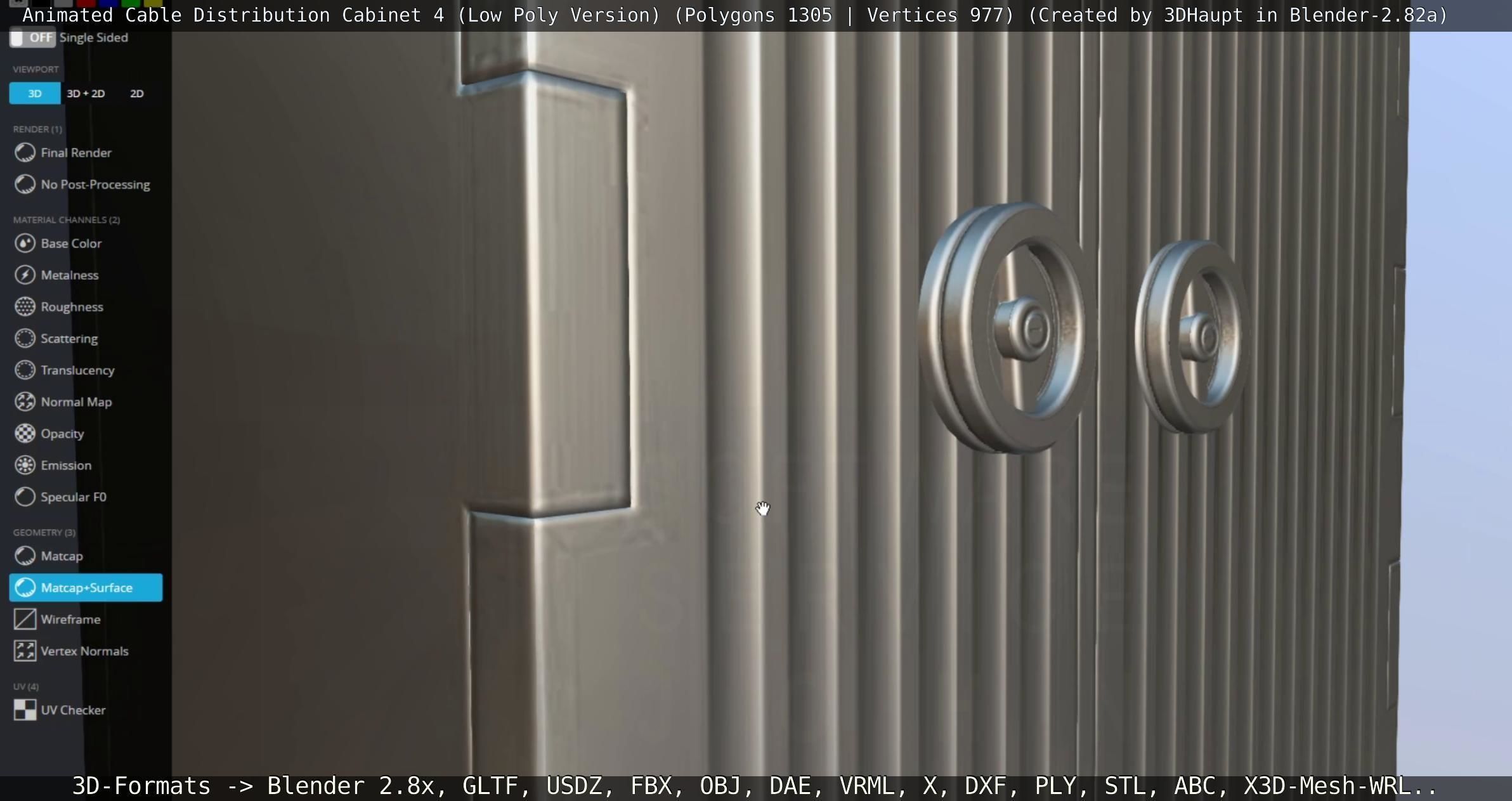 Animated Cable Distribution Cabinet 4 Low-poly 3D model_70