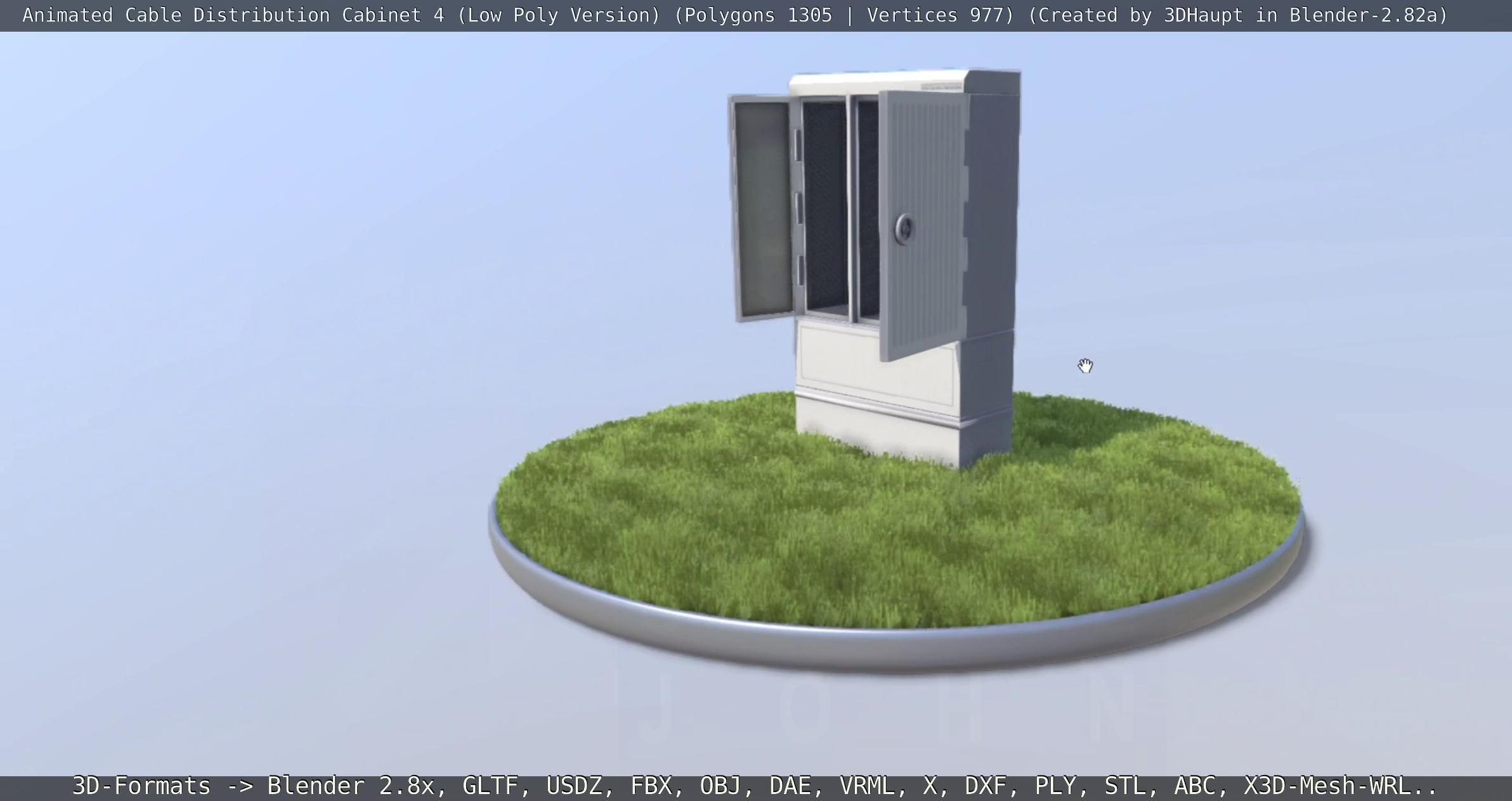 Animated Cable Distribution Cabinet 4 Low-poly 3D model_20