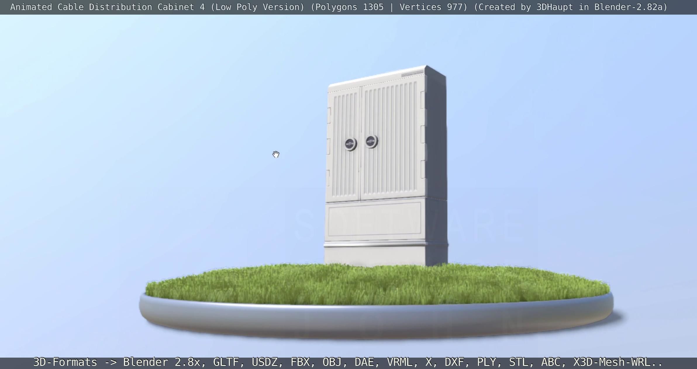 Animated Cable Distribution Cabinet 4 Low-poly 3D model_69