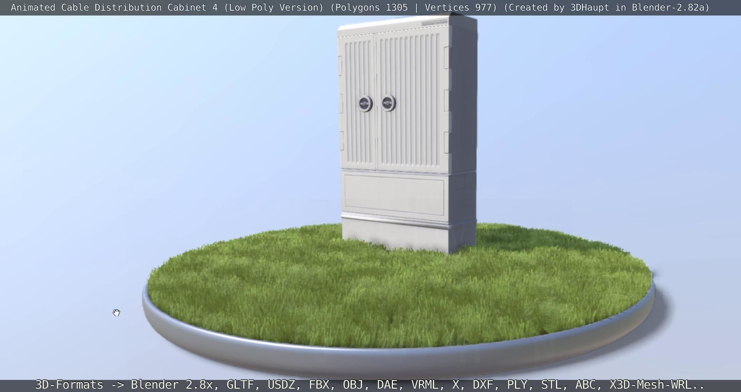 Animated Cable Distribution Cabinet 4 Low-poly 3D model_48