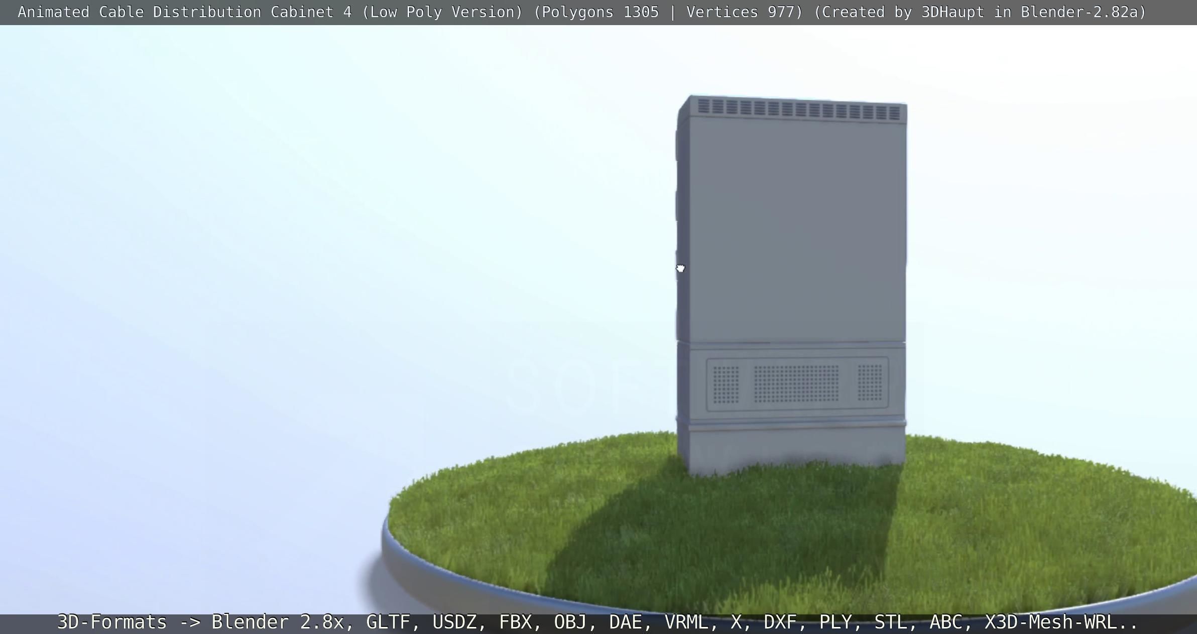 Animated Cable Distribution Cabinet 4 Low-poly 3D model_126