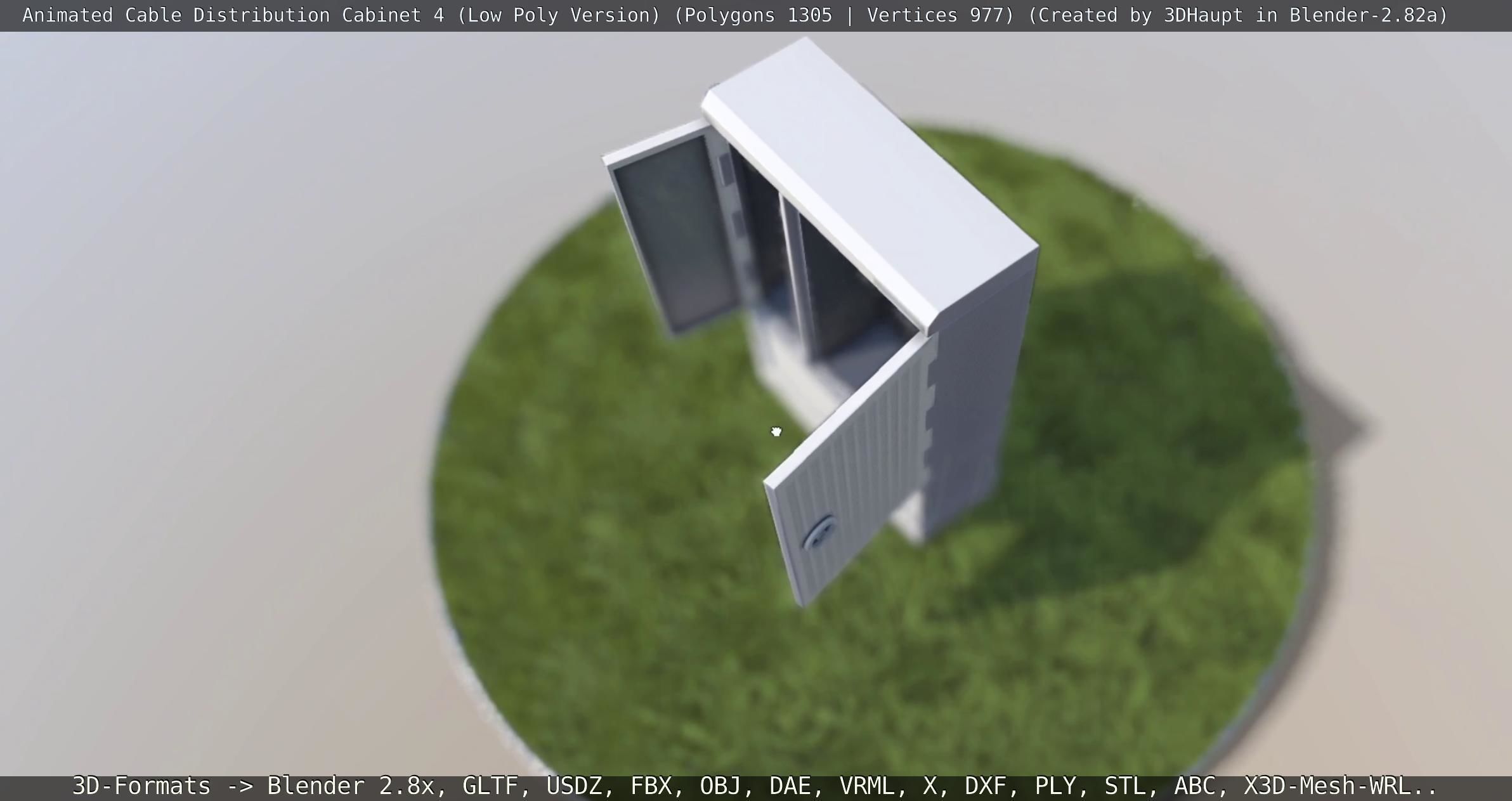 Animated Cable Distribution Cabinet 4 Low-poly 3D model_2