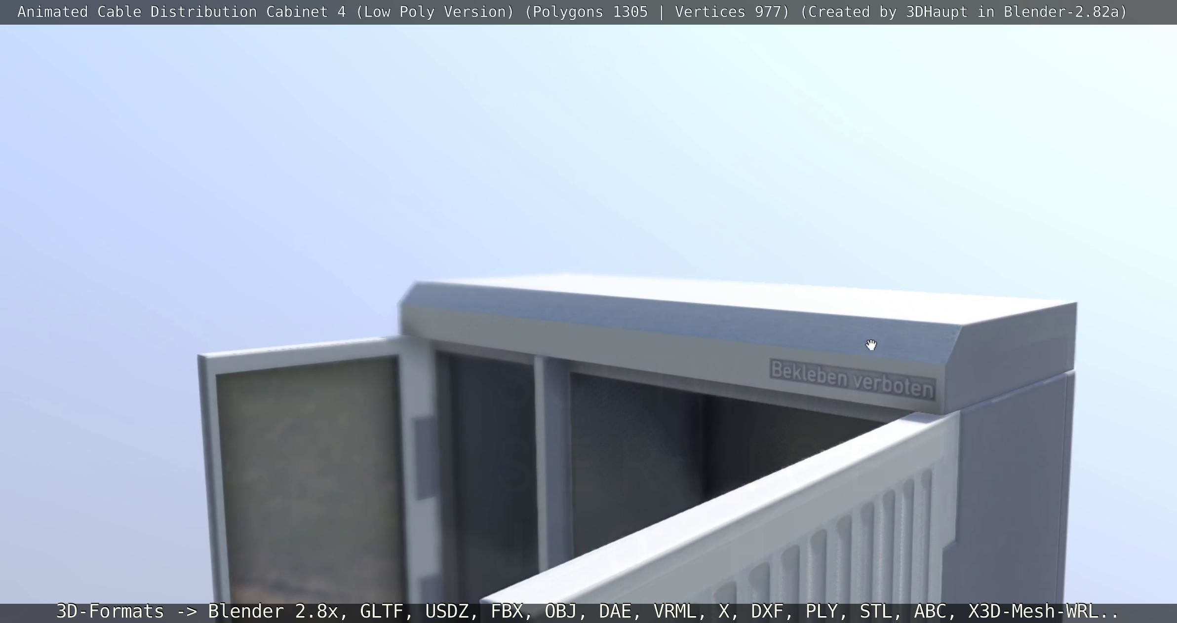 Animated Cable Distribution Cabinet 4 Low-poly 3D model_30