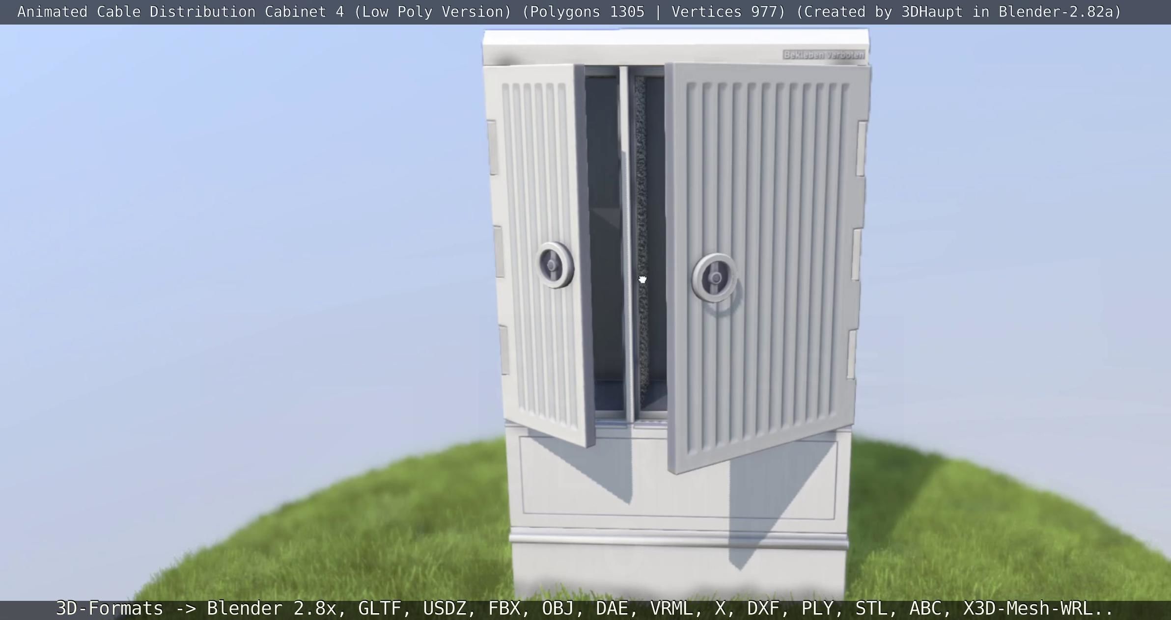 Animated Cable Distribution Cabinet 4 Low-poly 3D model_71