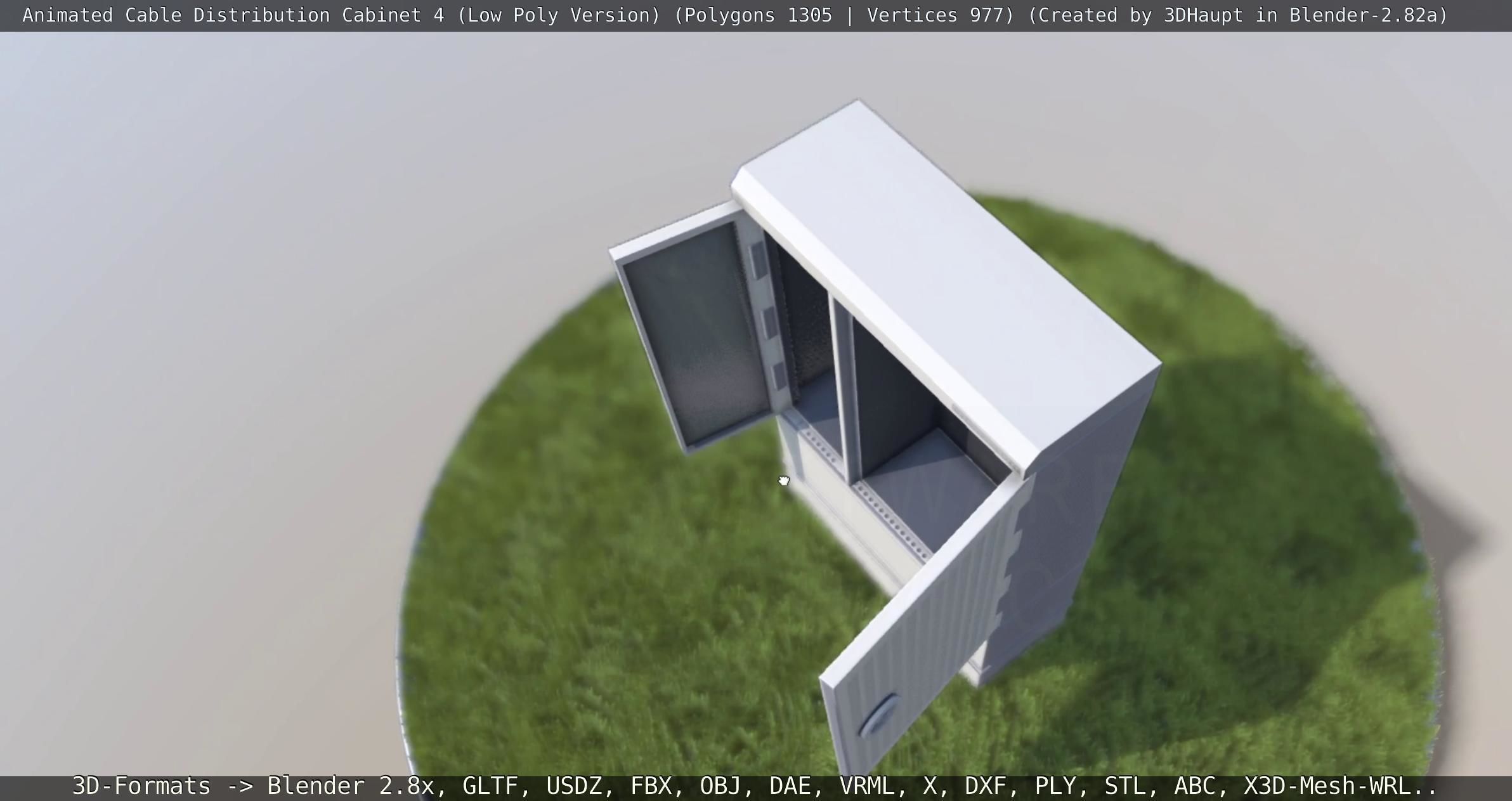Animated Cable Distribution Cabinet 4 Low-poly 3D model_9