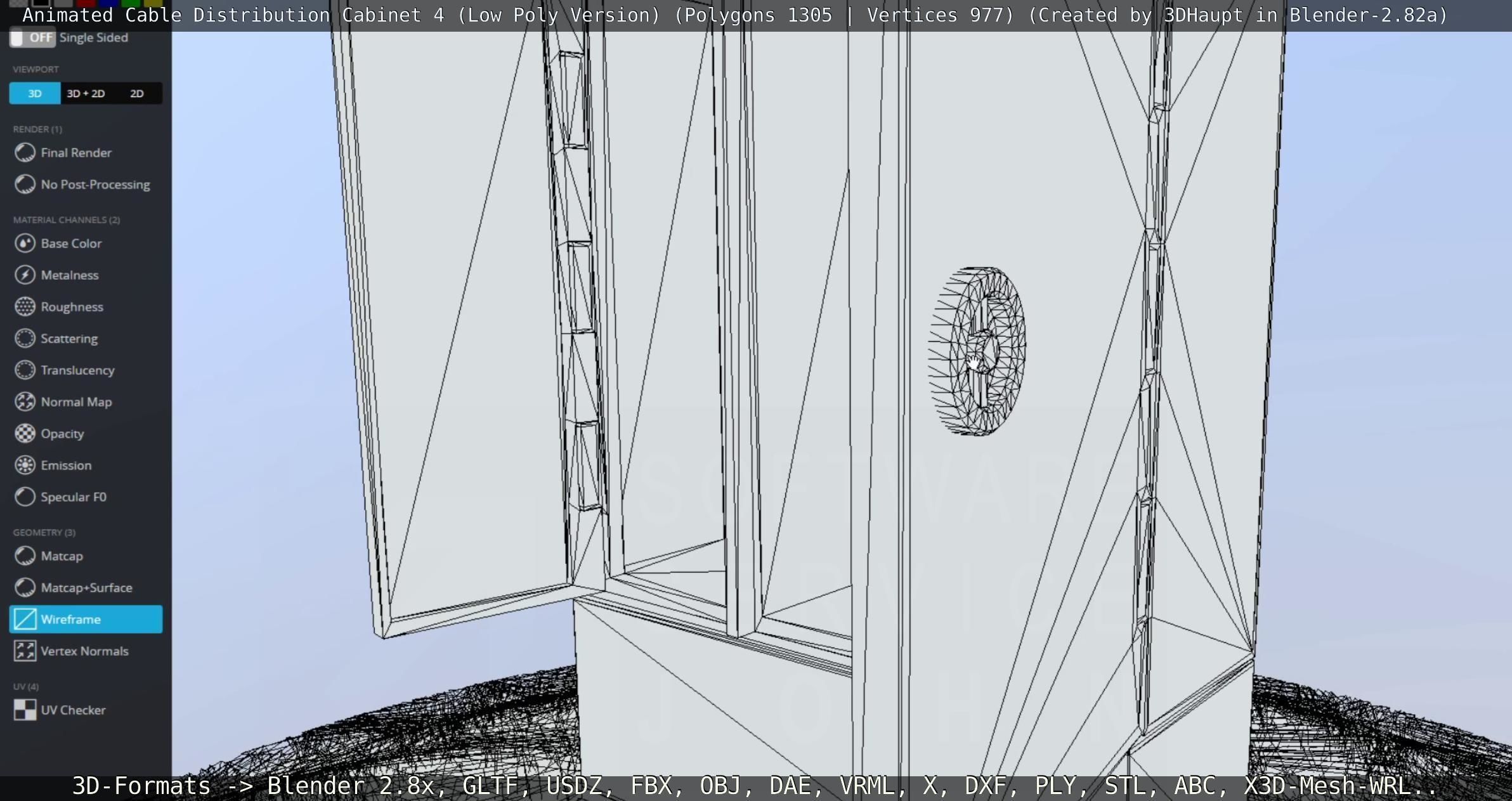Animated Cable Distribution Cabinet 4 Low-poly 3D model_8