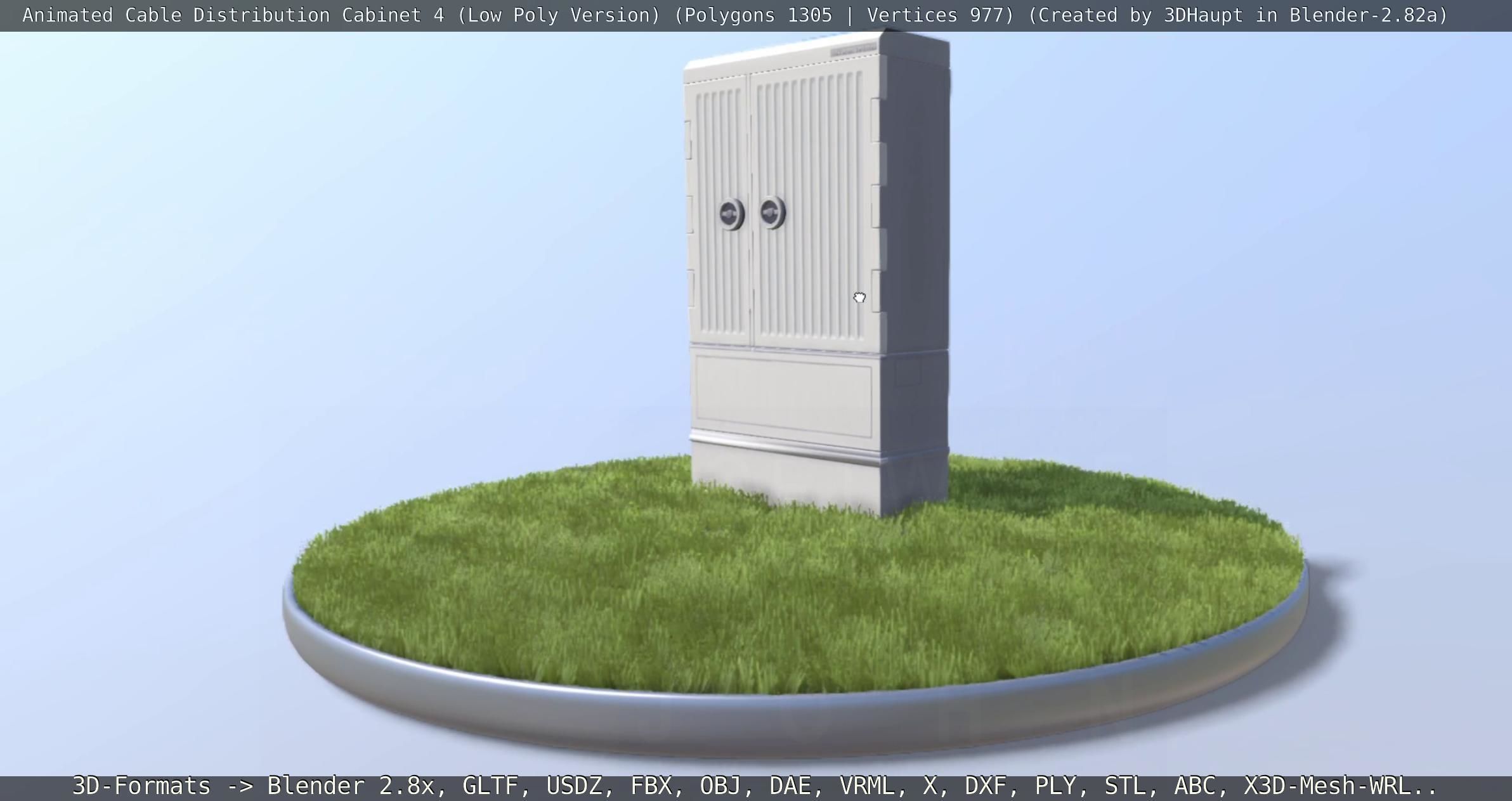 Animated Cable Distribution Cabinet 4 Low-poly 3D model_116