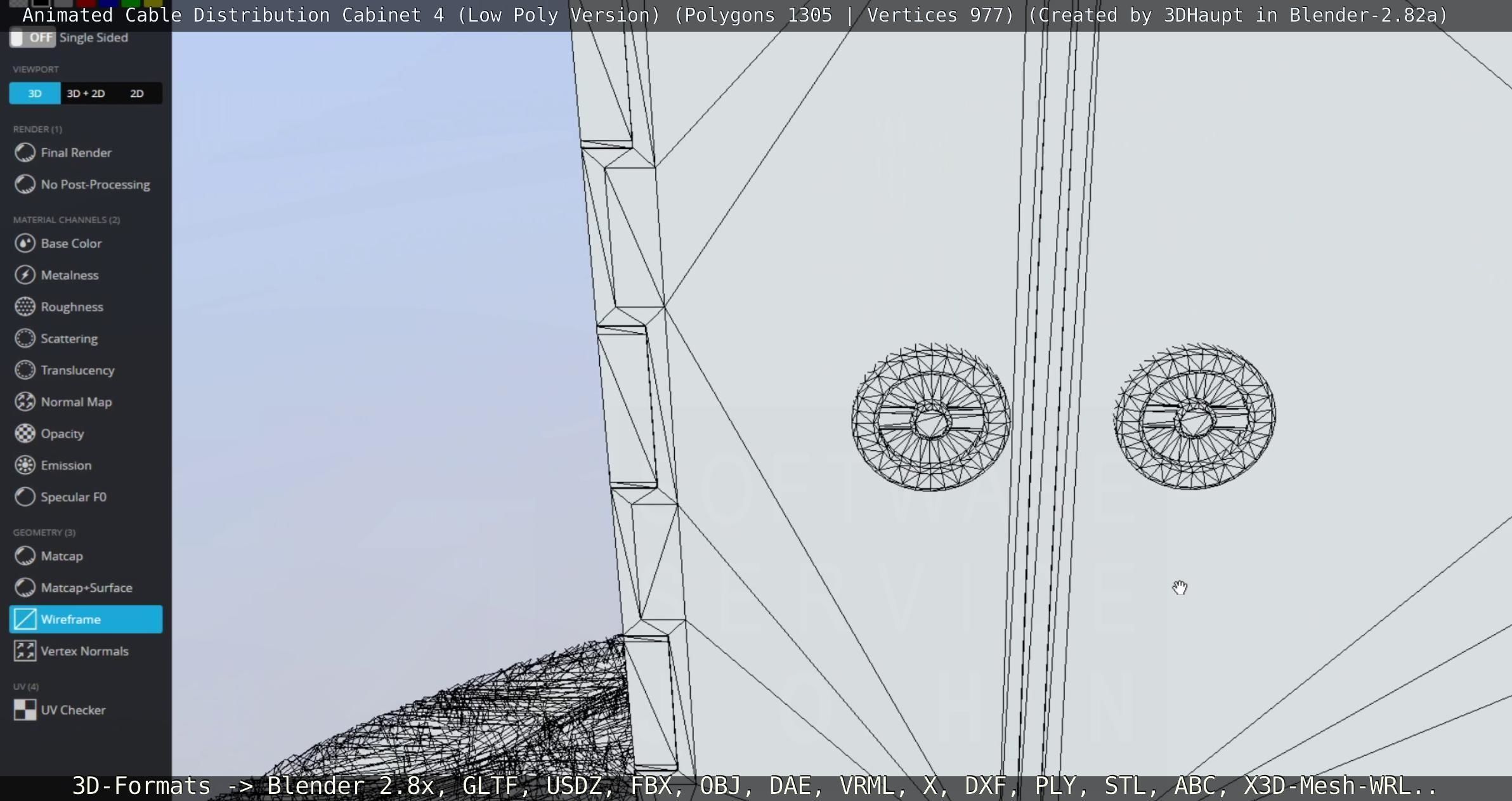 Animated Cable Distribution Cabinet 4 Low-poly 3D model_18