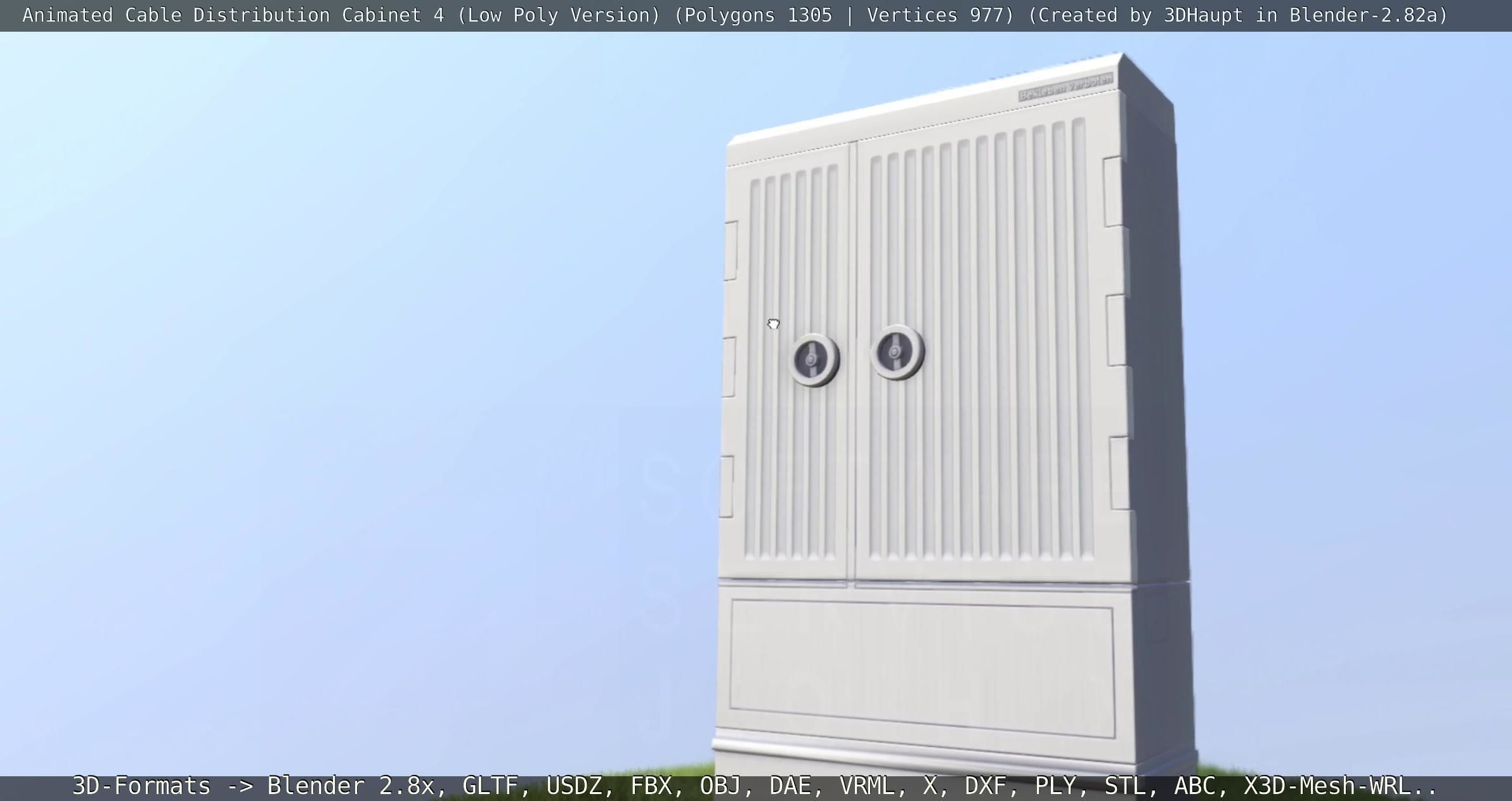 Animated Cable Distribution Cabinet 4 Low-poly 3D model_134