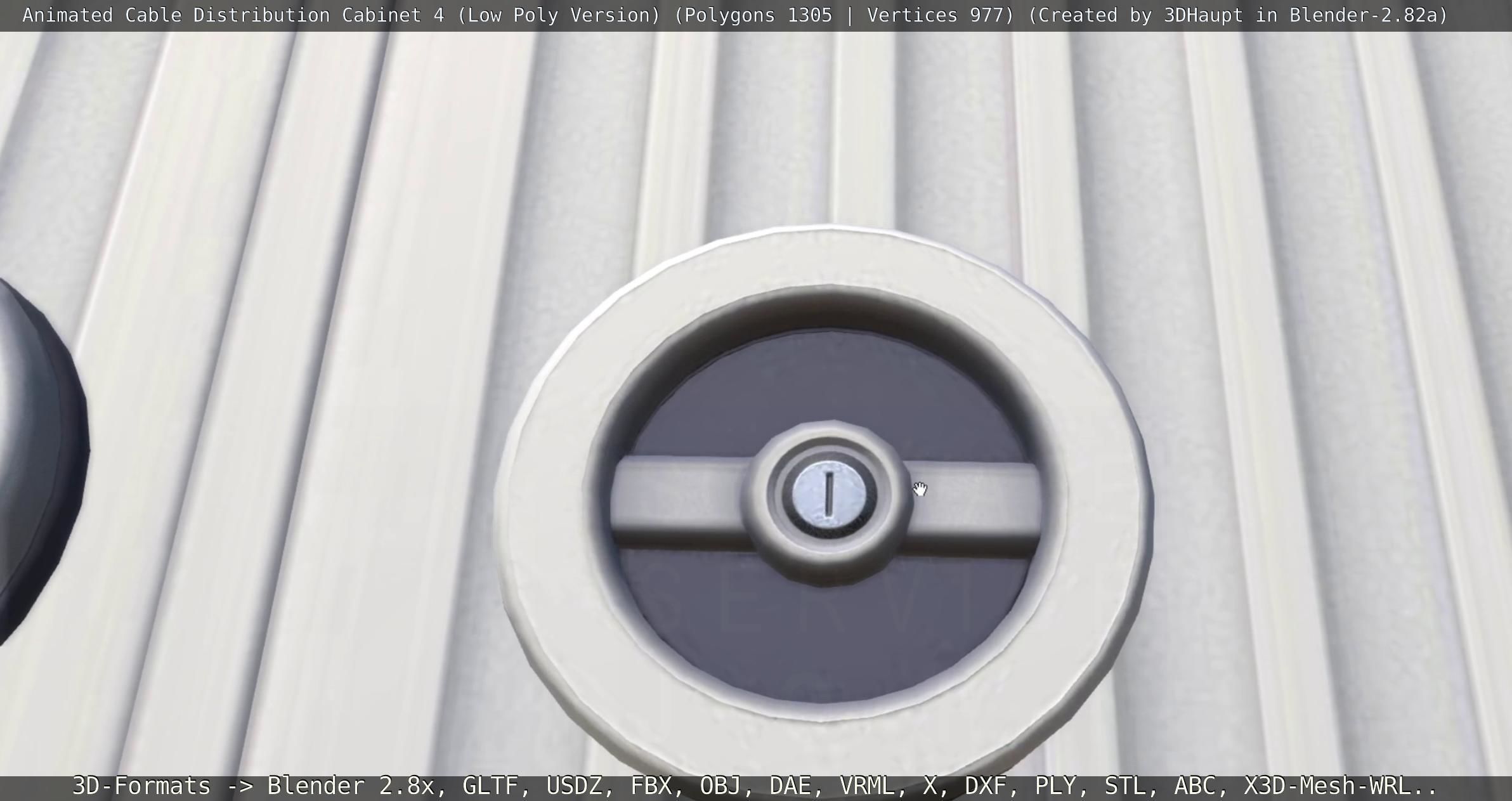 Animated Cable Distribution Cabinet 4 Low-poly 3D model_7