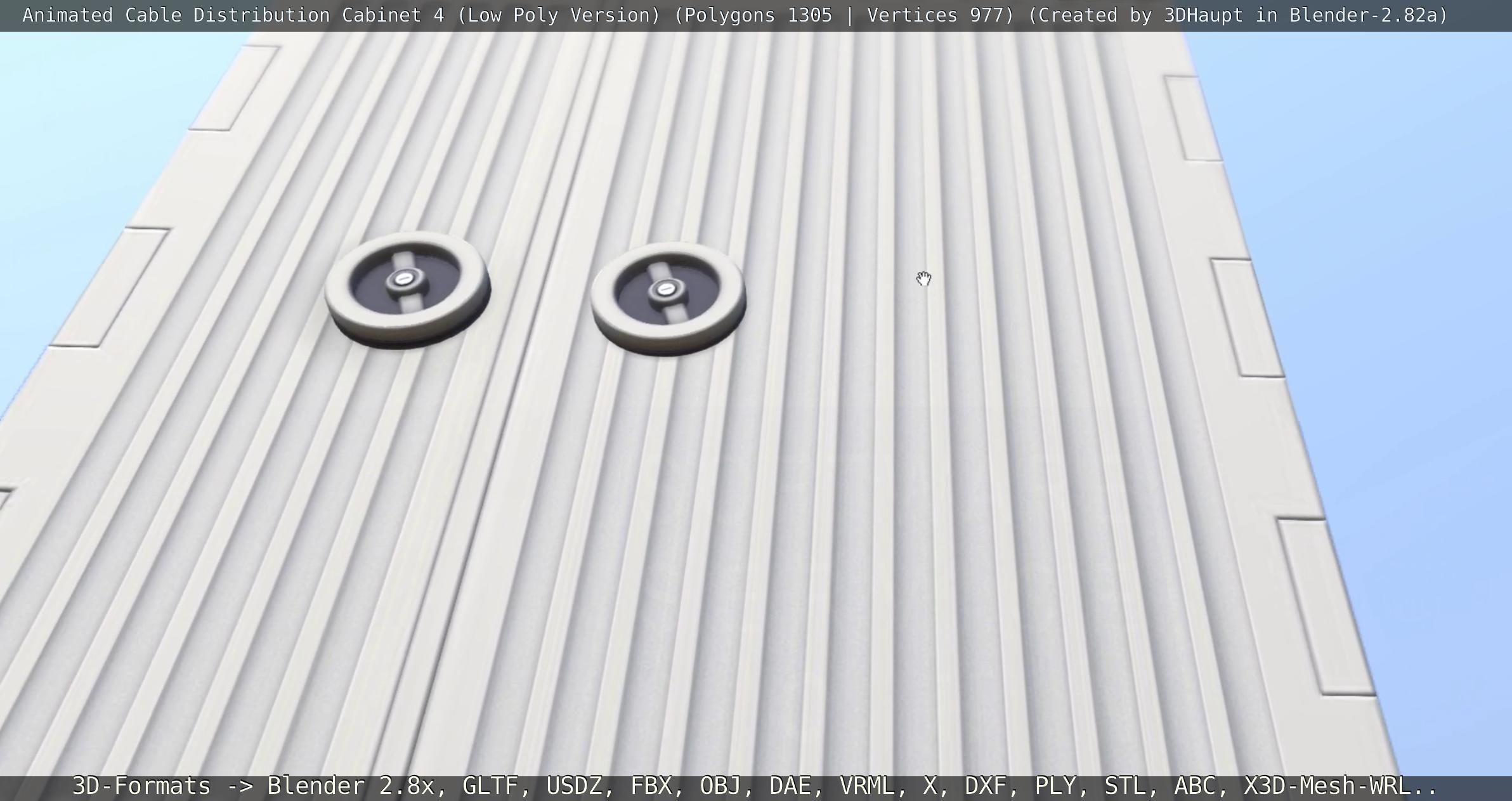 Animated Cable Distribution Cabinet 4 Low-poly 3D model_6