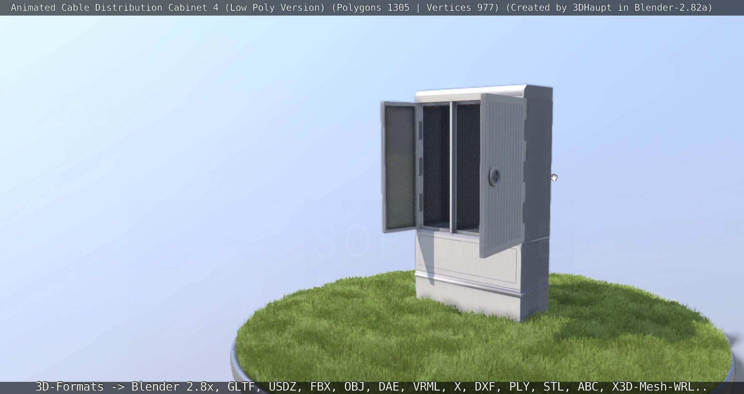 Animated Cable Distribution Cabinet 4 Low-poly 3D model_113
