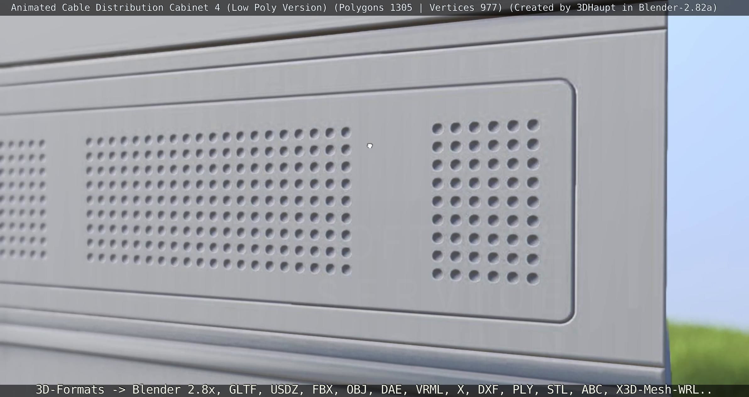 Animated Cable Distribution Cabinet 4 Low-poly 3D model_4