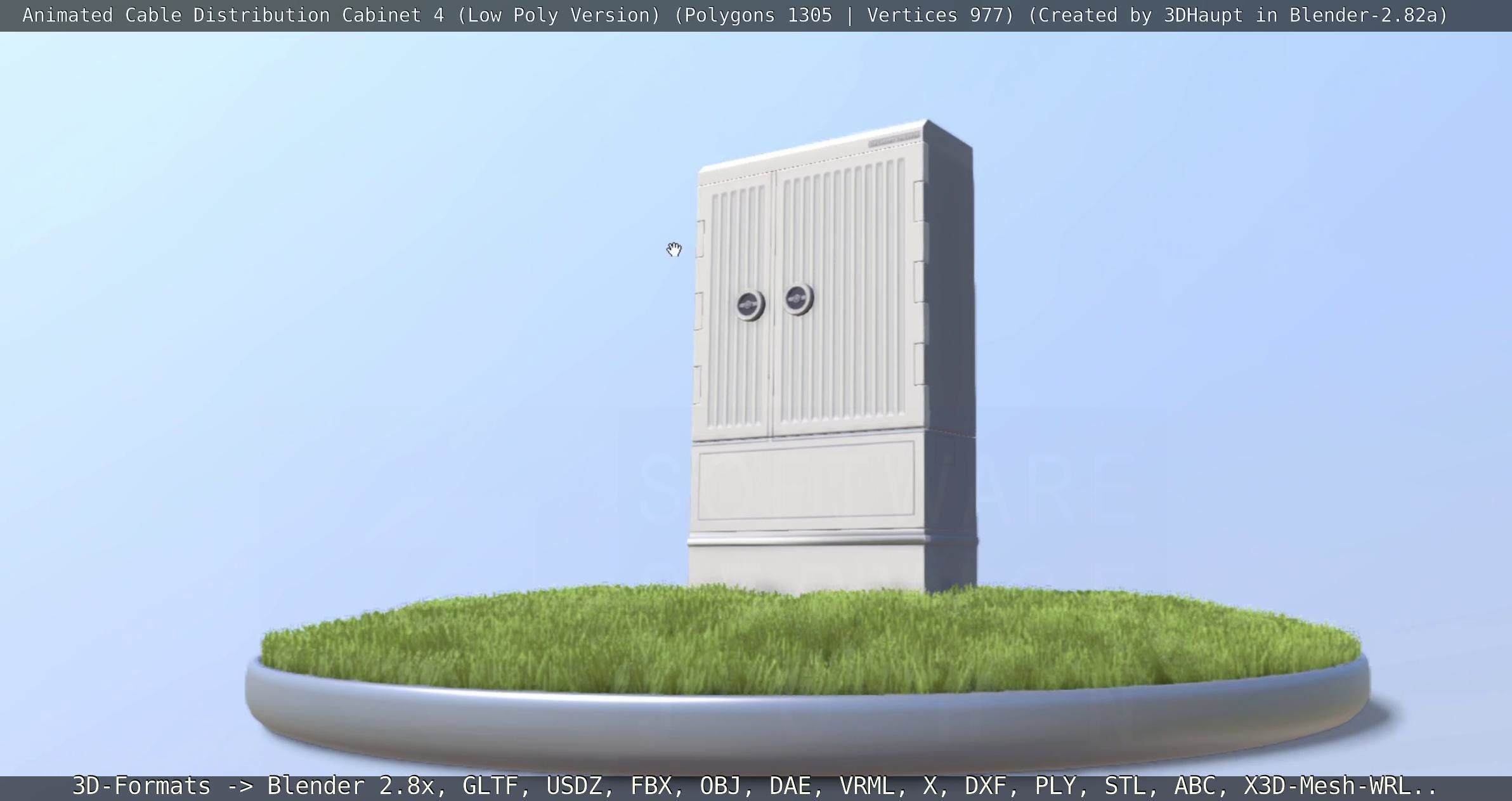 Animated Cable Distribution Cabinet 4 Low-poly 3D model_129