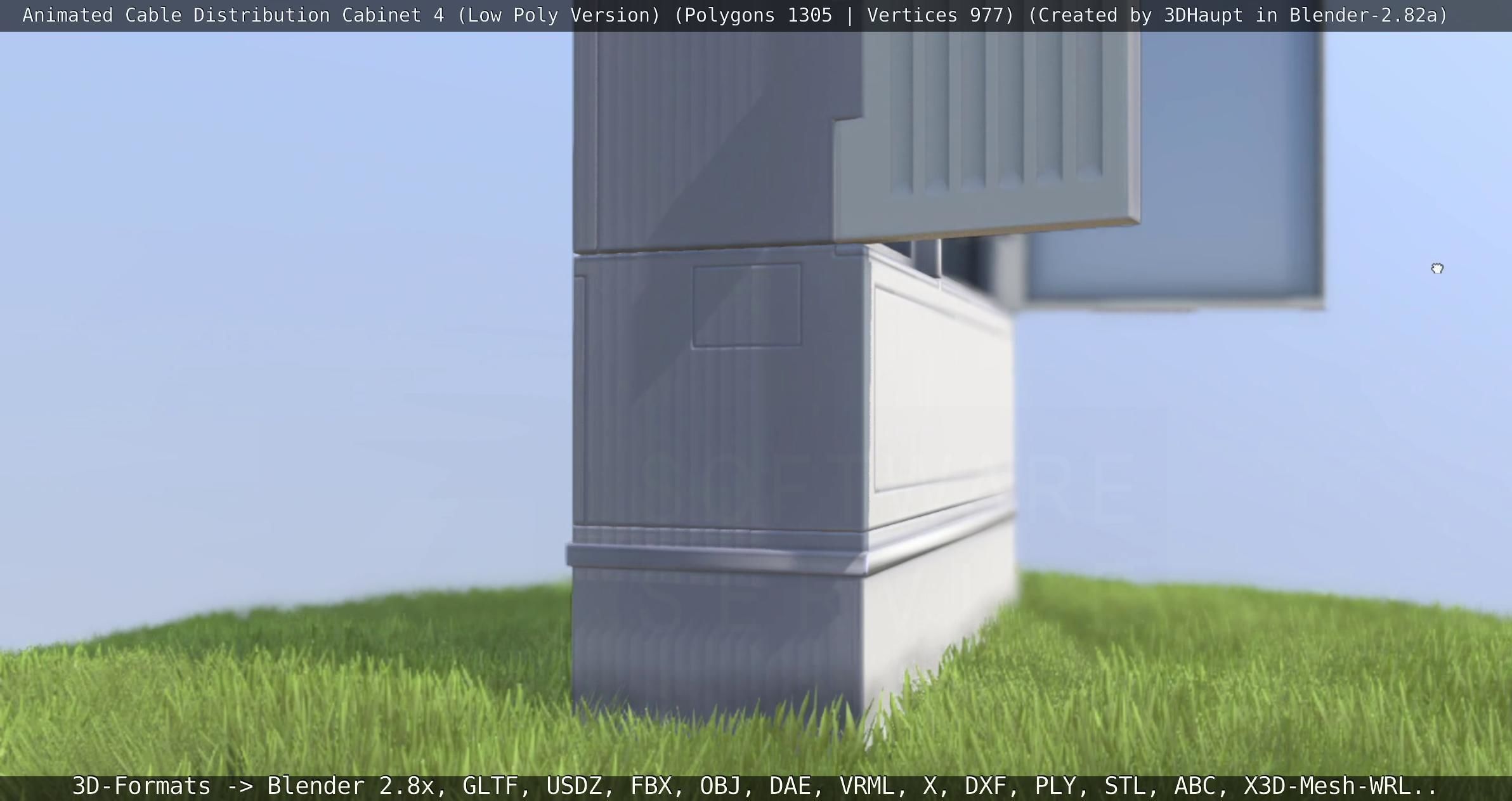 Animated Cable Distribution Cabinet 4 Low-poly 3D model_98