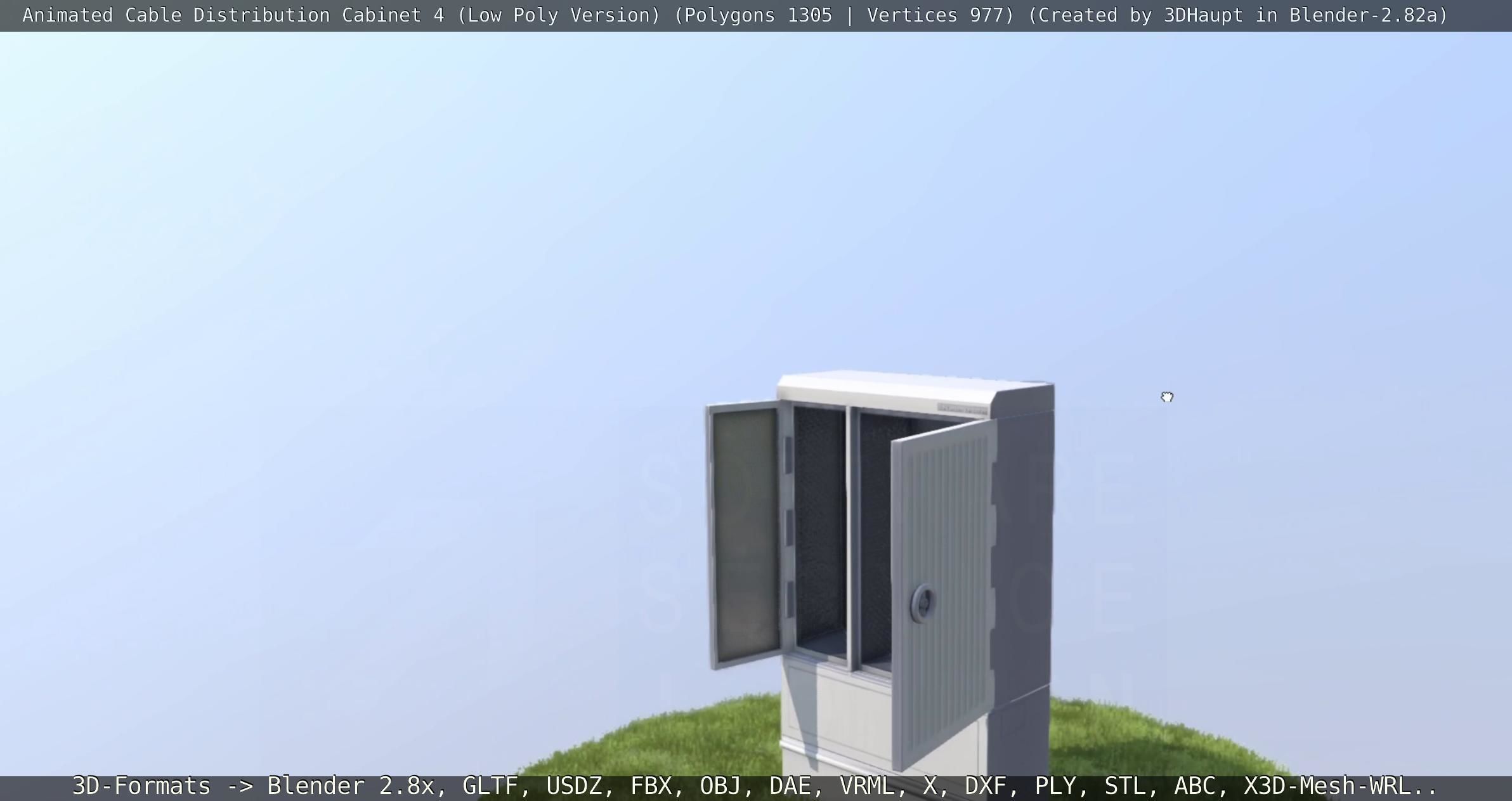 Animated Cable Distribution Cabinet 4 Low-poly 3D model_38