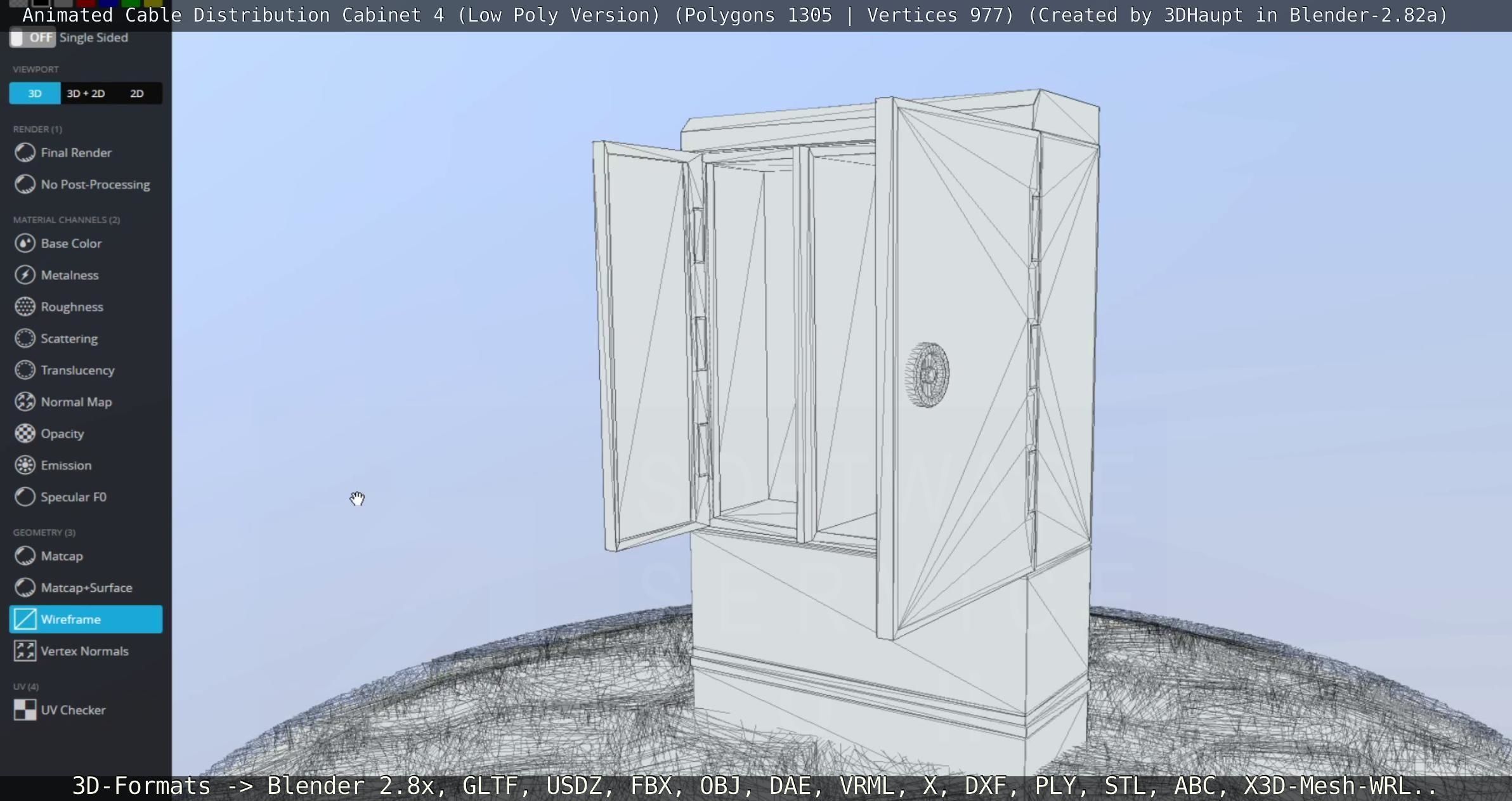 Animated Cable Distribution Cabinet 4 Low-poly 3D model_75