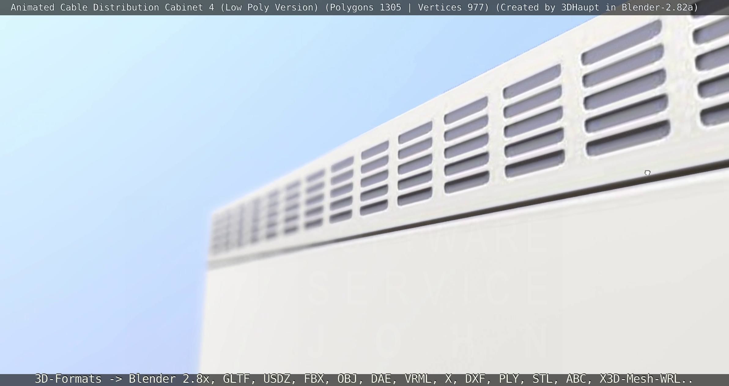 Animated Cable Distribution Cabinet 4 Low-poly 3D model_124