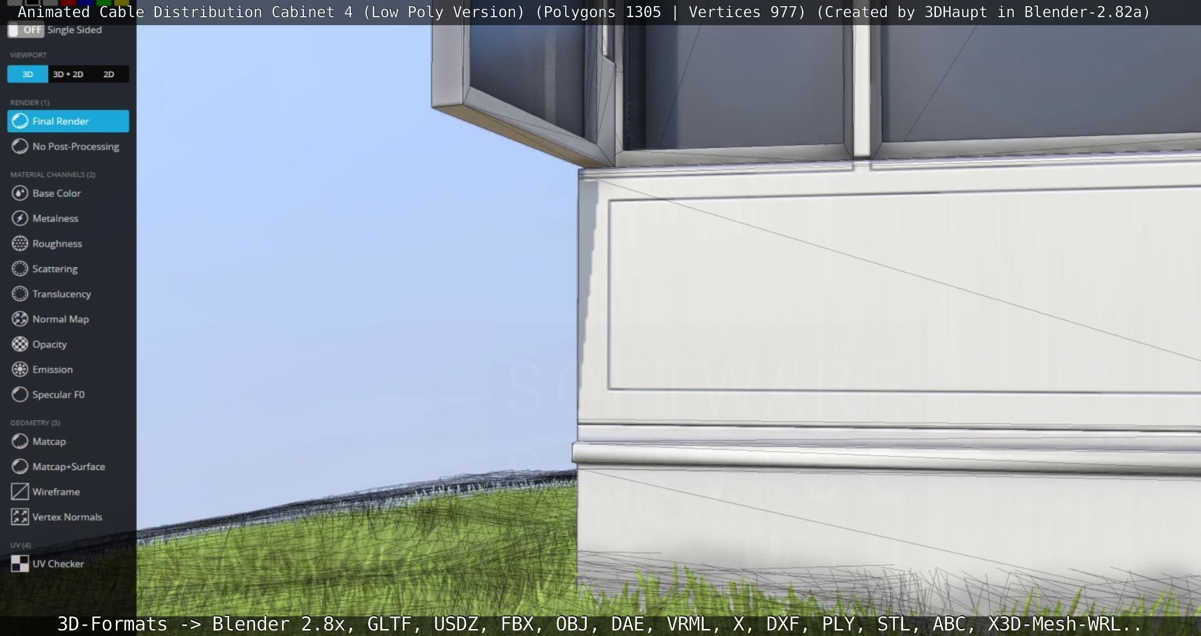 Animated Cable Distribution Cabinet 4 Low-poly 3D model_22