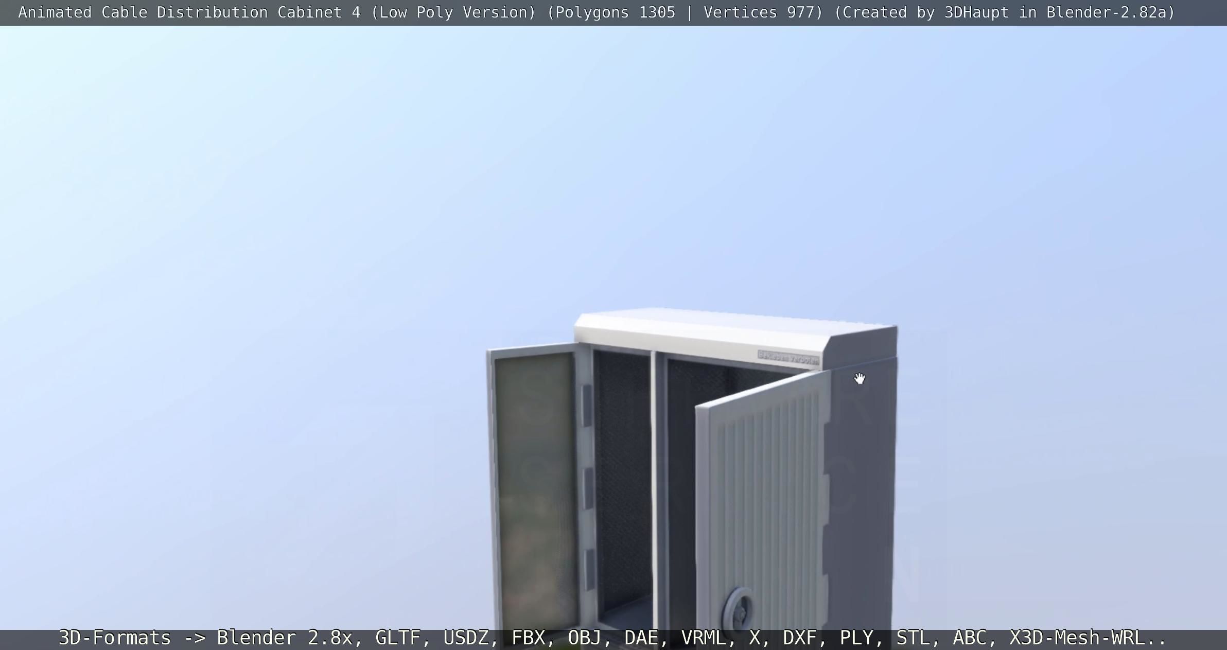 Animated Cable Distribution Cabinet 4 Low-poly 3D model_36