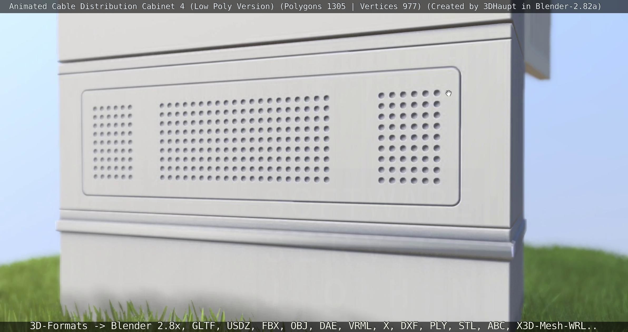 Animated Cable Distribution Cabinet 4 Low-poly 3D model_49