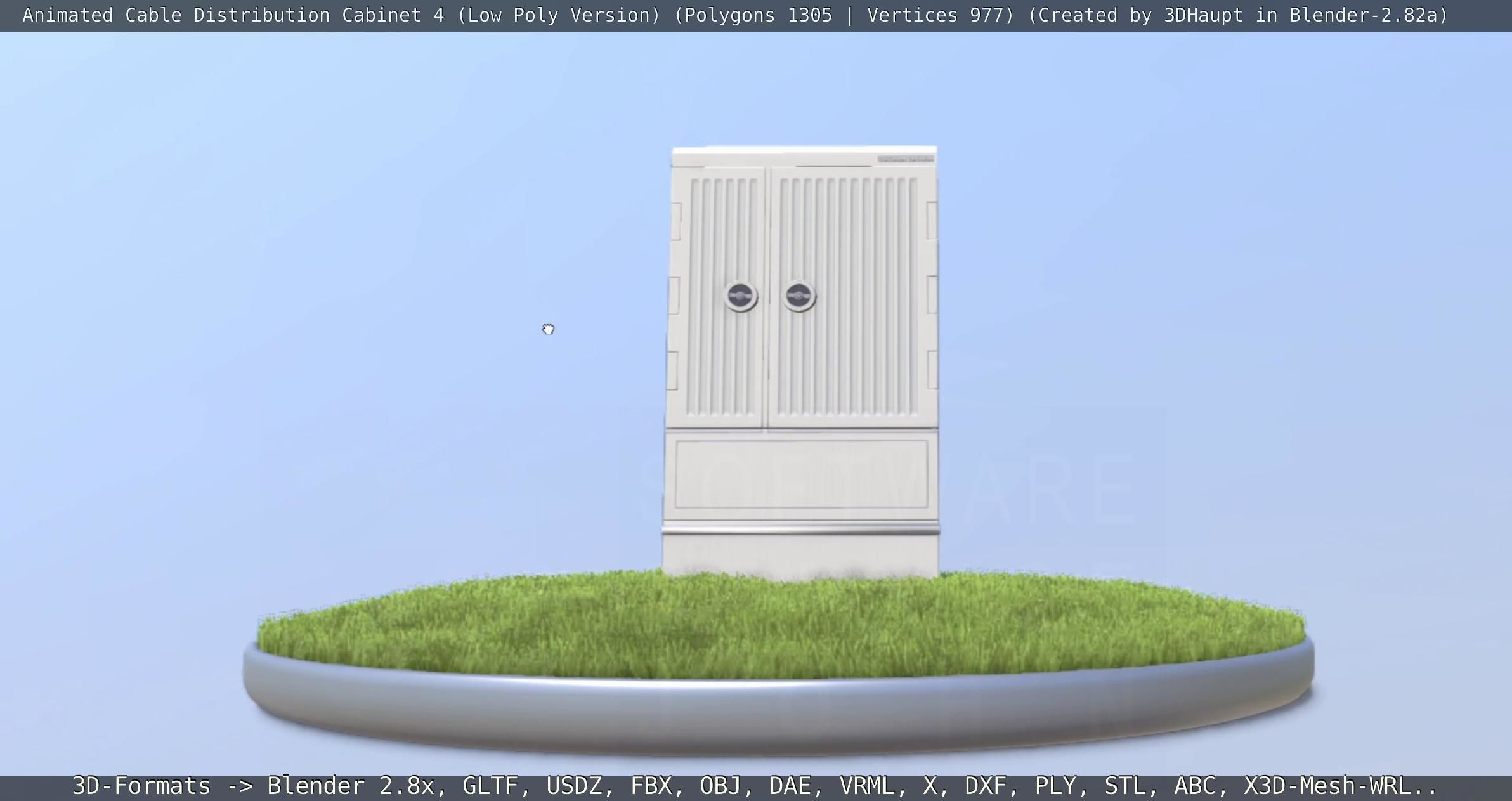 Animated Cable Distribution Cabinet 4 Low-poly 3D model_55