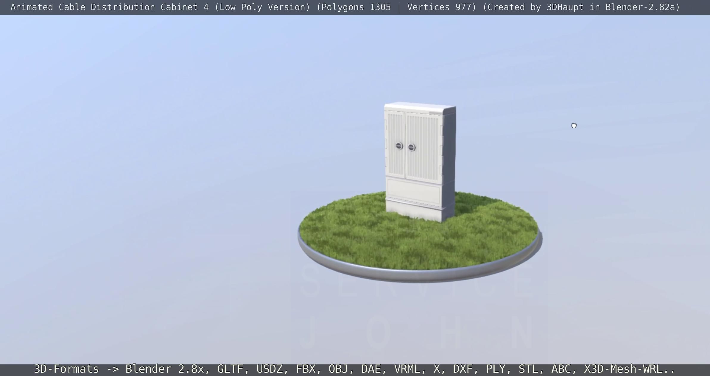 Animated Cable Distribution Cabinet 4 Low-poly 3D model_28