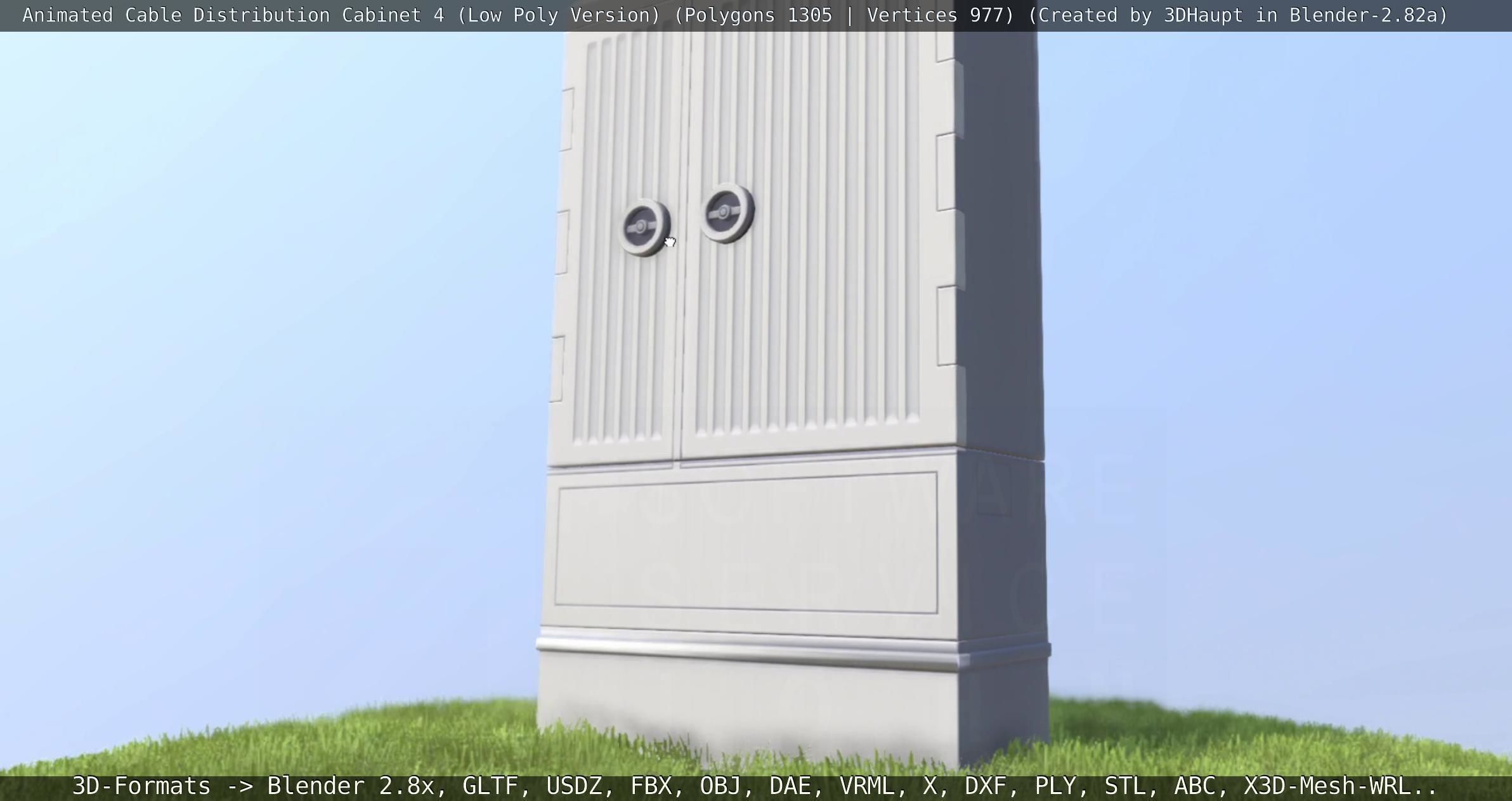 Animated Cable Distribution Cabinet 4 Low-poly 3D model_132