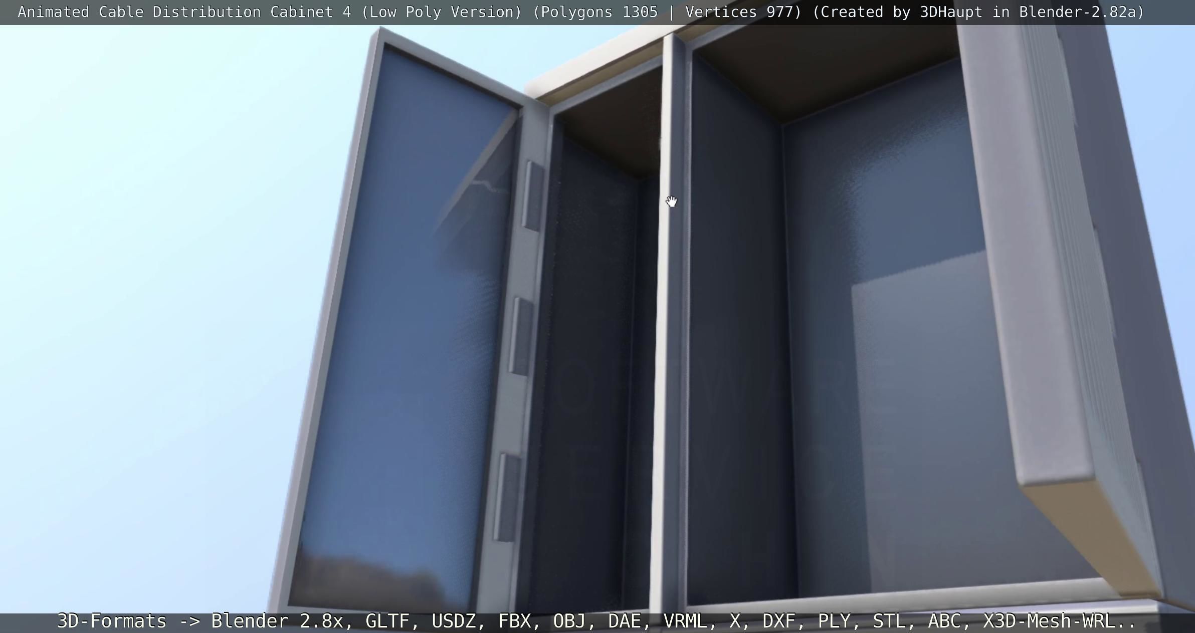 Animated Cable Distribution Cabinet 4 Low-poly 3D model_139