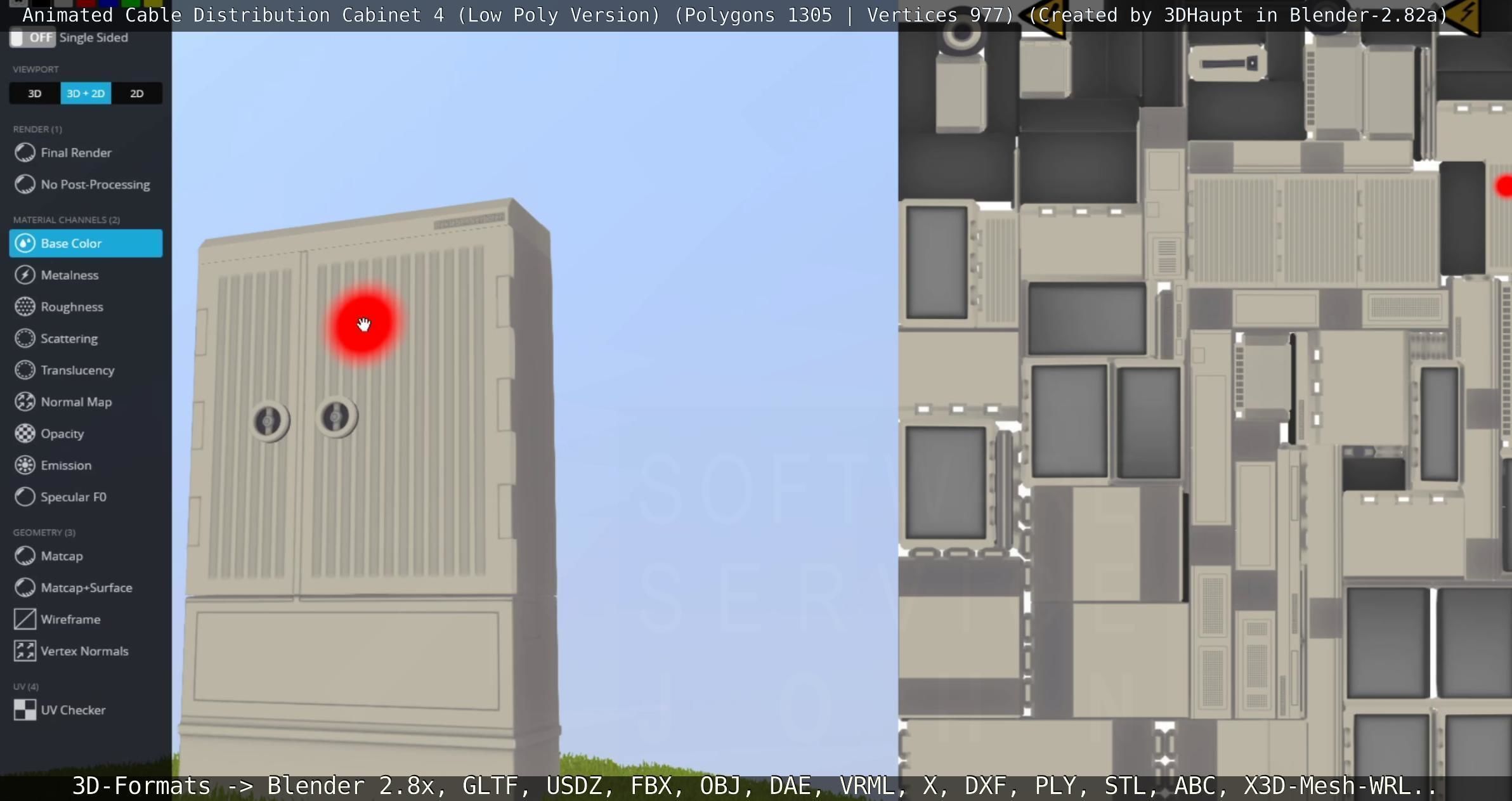 Animated Cable Distribution Cabinet 4 Low-poly 3D model_26