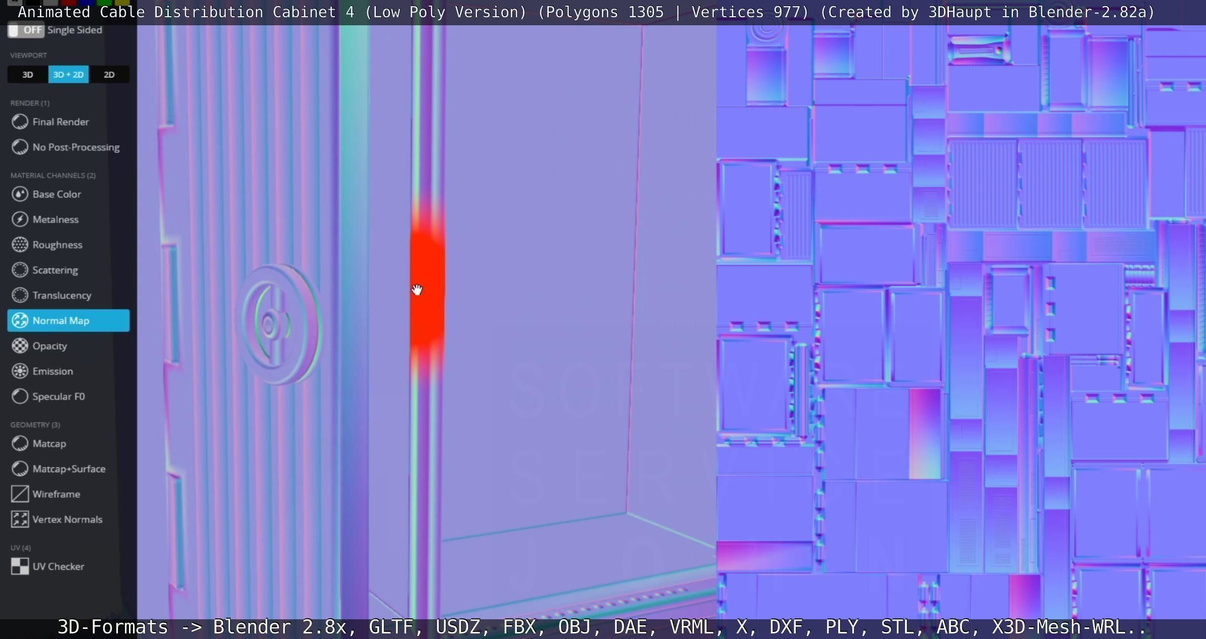 Animated Cable Distribution Cabinet 4 Low-poly 3D model_63