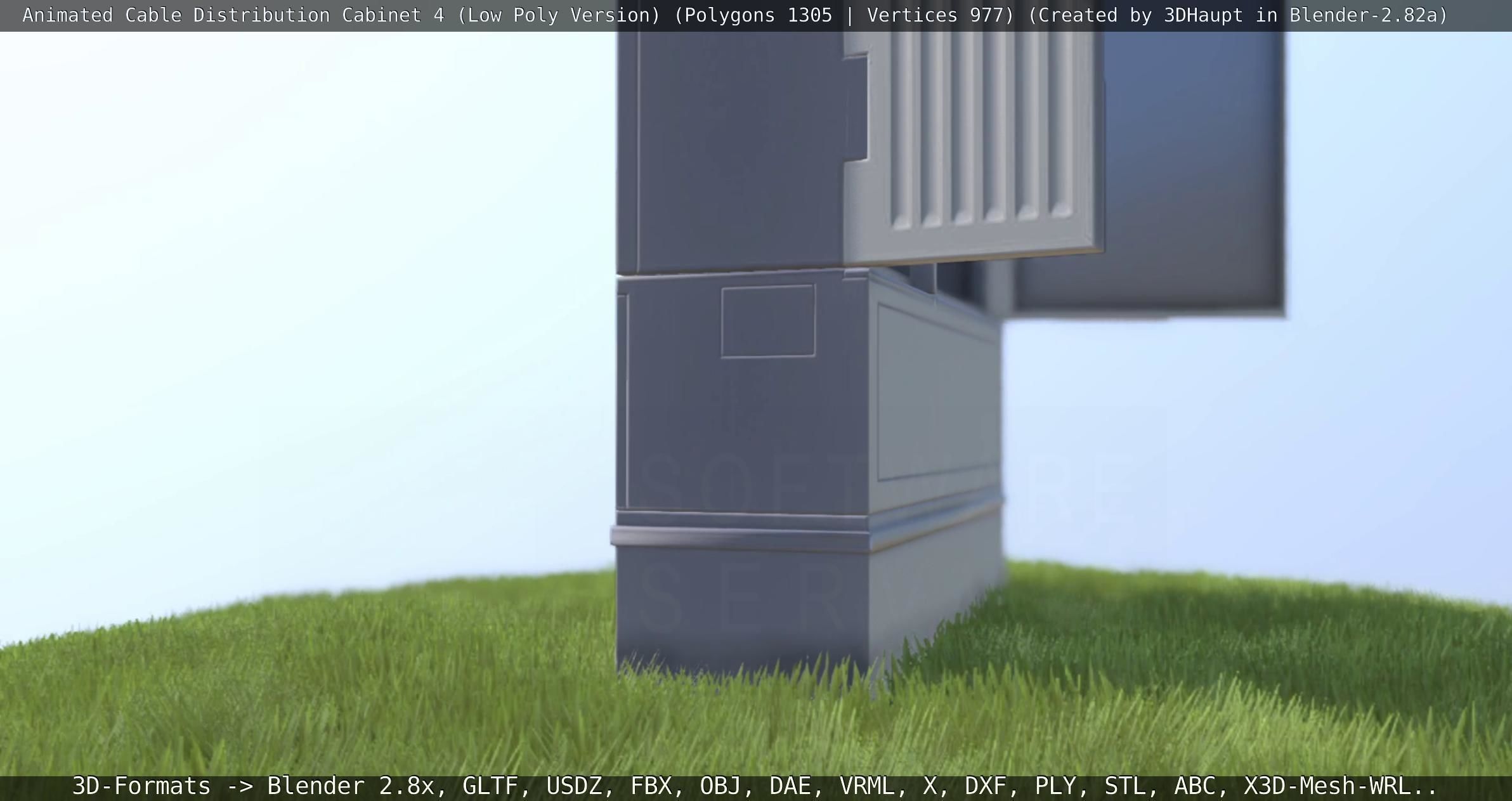 Animated Cable Distribution Cabinet 4 Low-poly 3D model_88