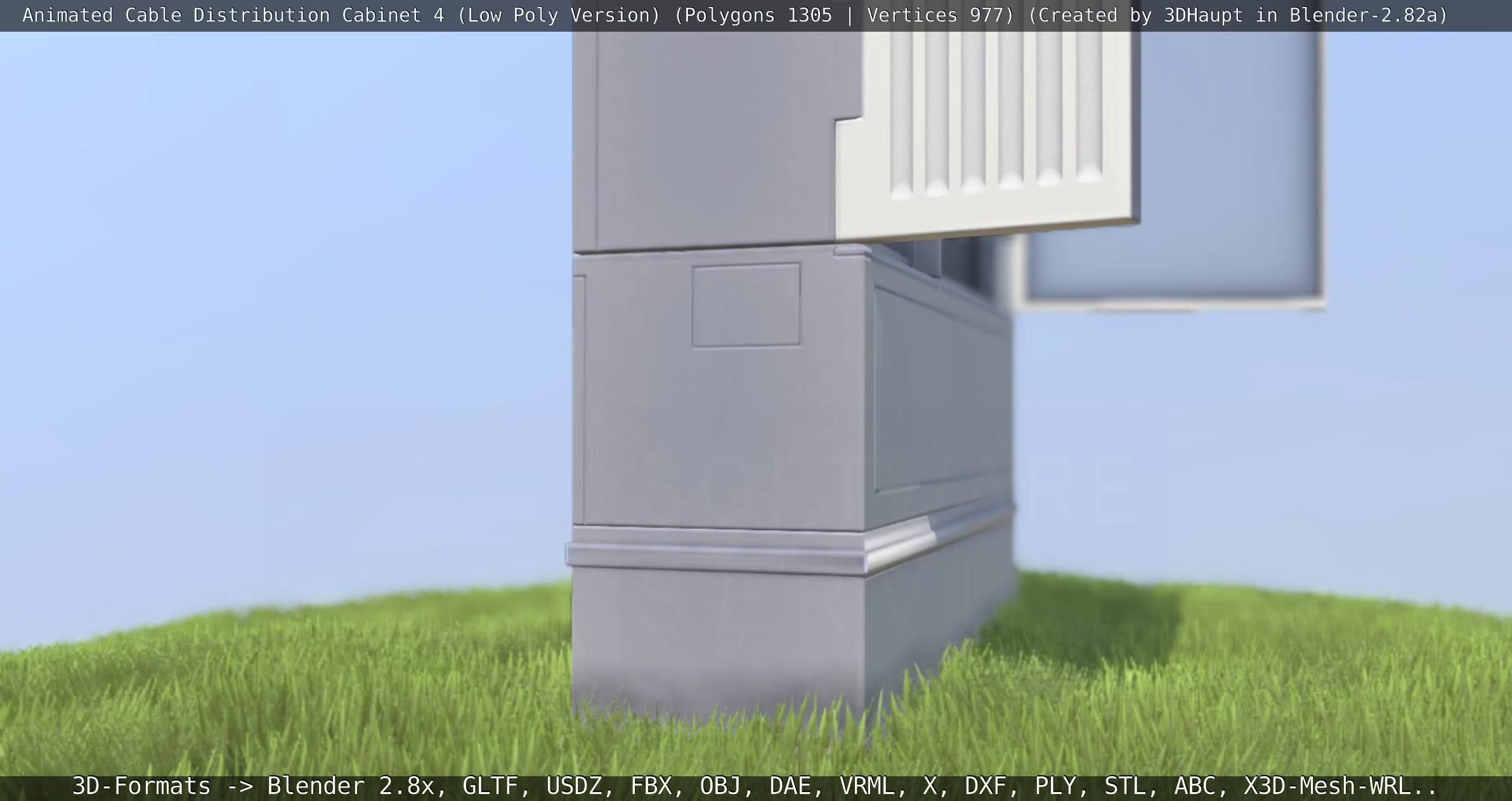 Animated Cable Distribution Cabinet 4 Low-poly 3D model_108