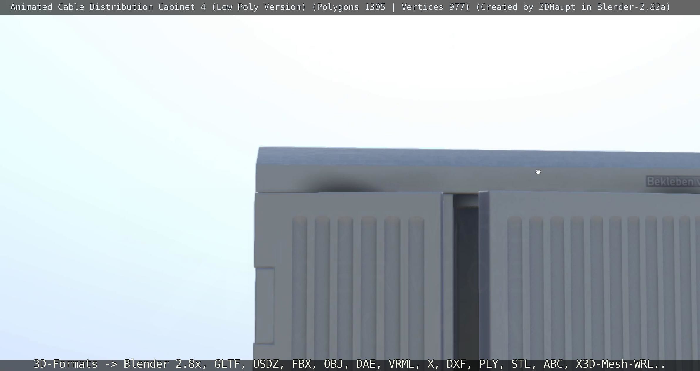 Animated Cable Distribution Cabinet 4 Low-poly 3D model_27