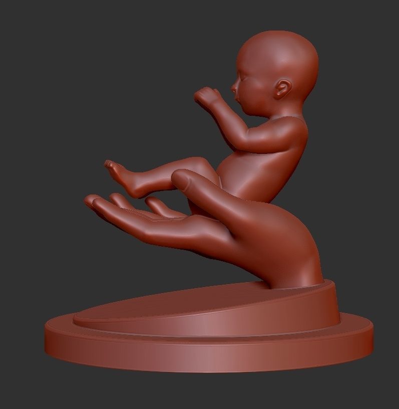 Baby and Hand 3D print model_5