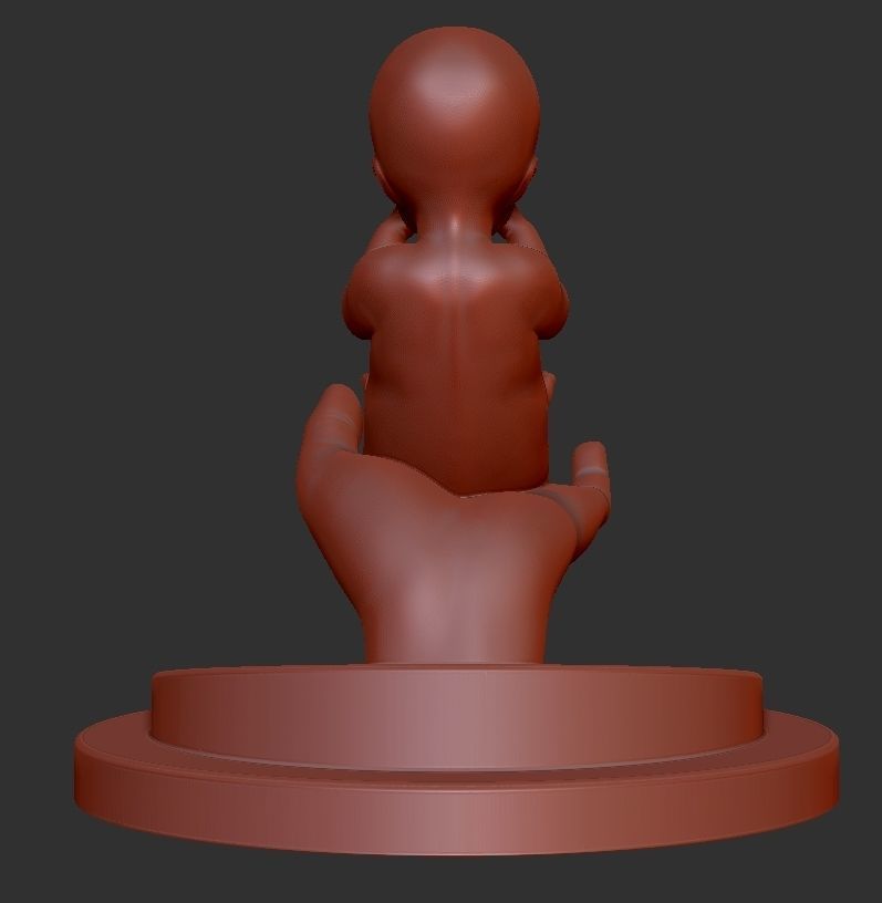 Baby and Hand 3D print model_2