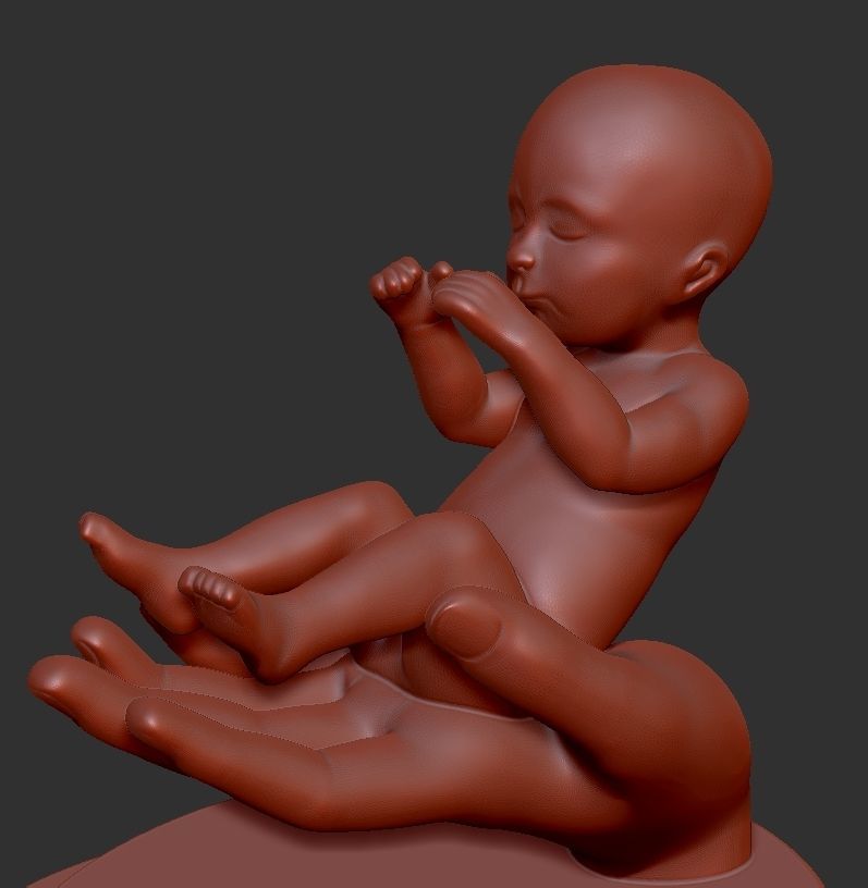 Baby and Hand 3D print model_1