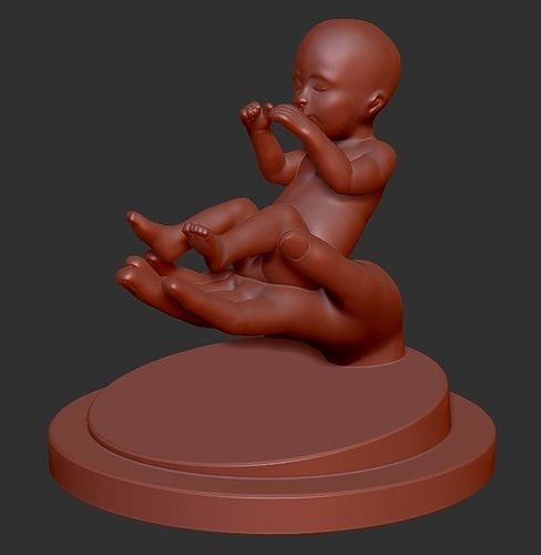 Baby and Hand 3D print model