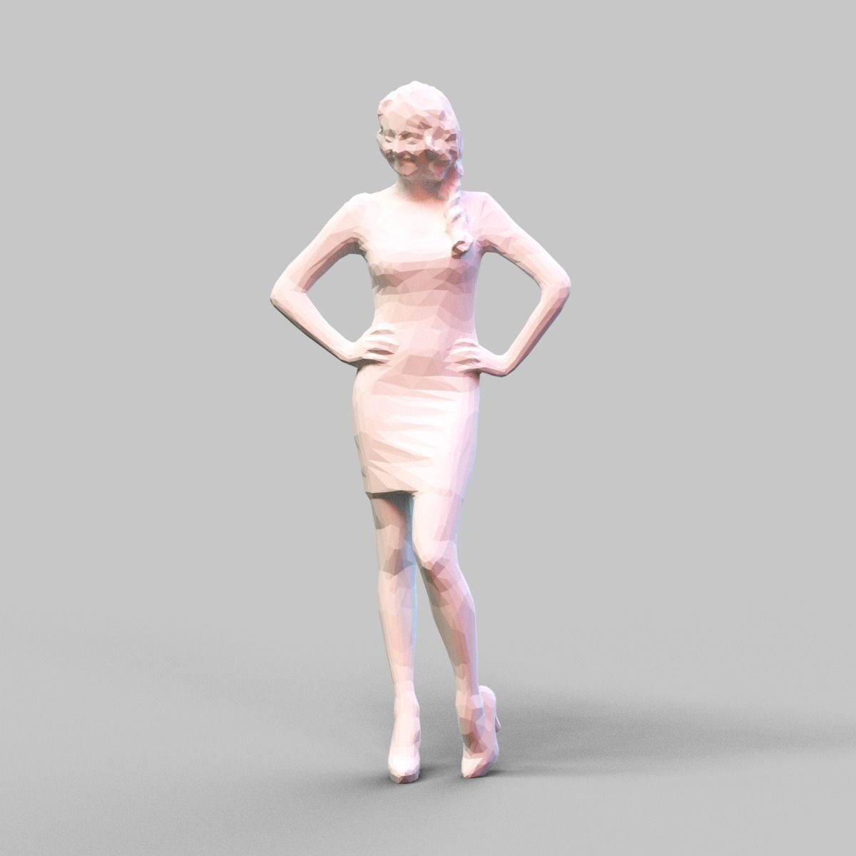 Girl Posing 3D print model_3
