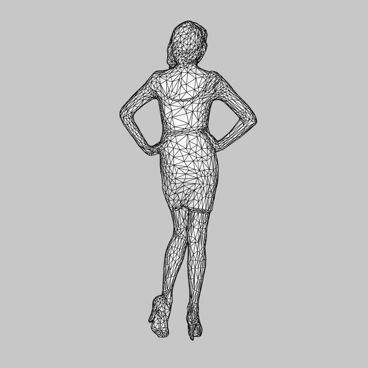 Girl Posing 3D print model_6