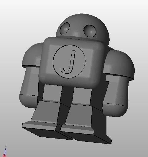 J Robot toy Free 3D print model_4