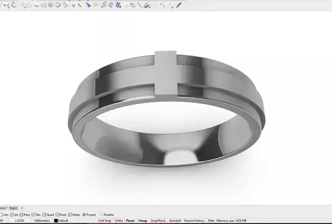Wedding Cross Band For Men STL File ready For 3D Printing -CC86