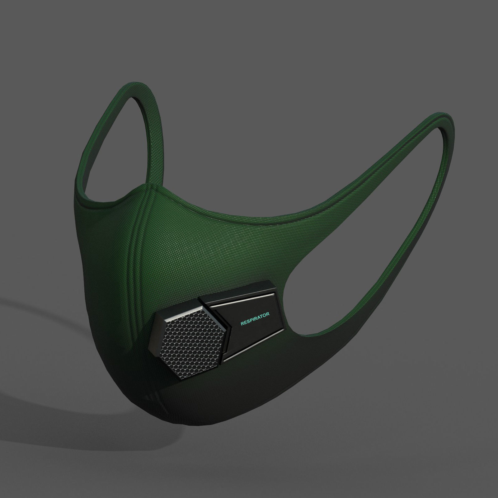 Gas mask fabric futuristic technology  Low-poly 3D model_1