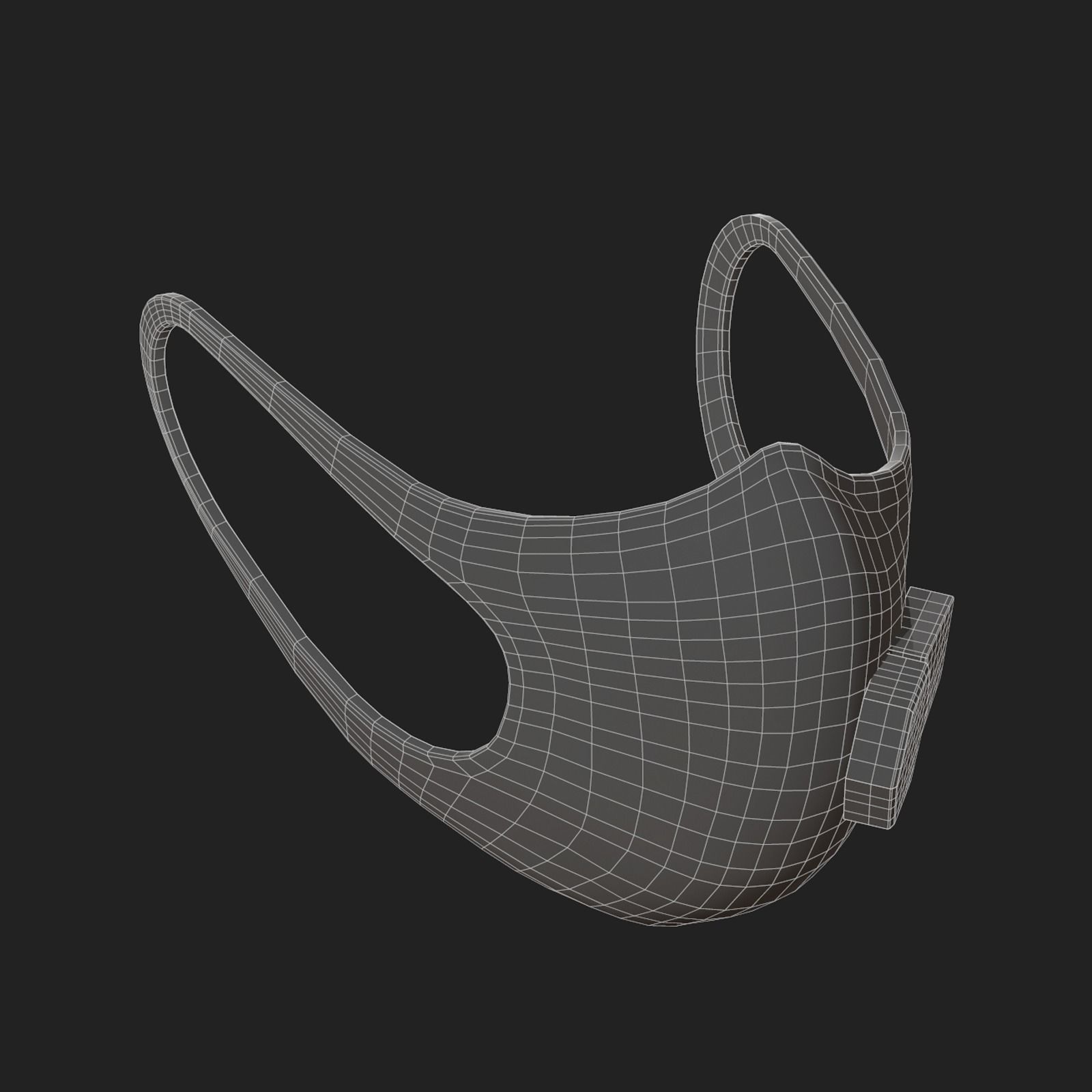 Gas mask fabric futuristic technology  Low-poly 3D model_10