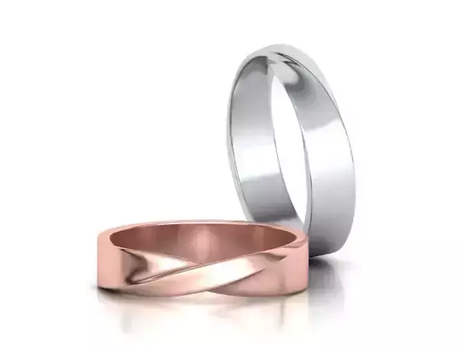 Mobius Wedding Ring 5mm wide band 3dmodel 3D print model