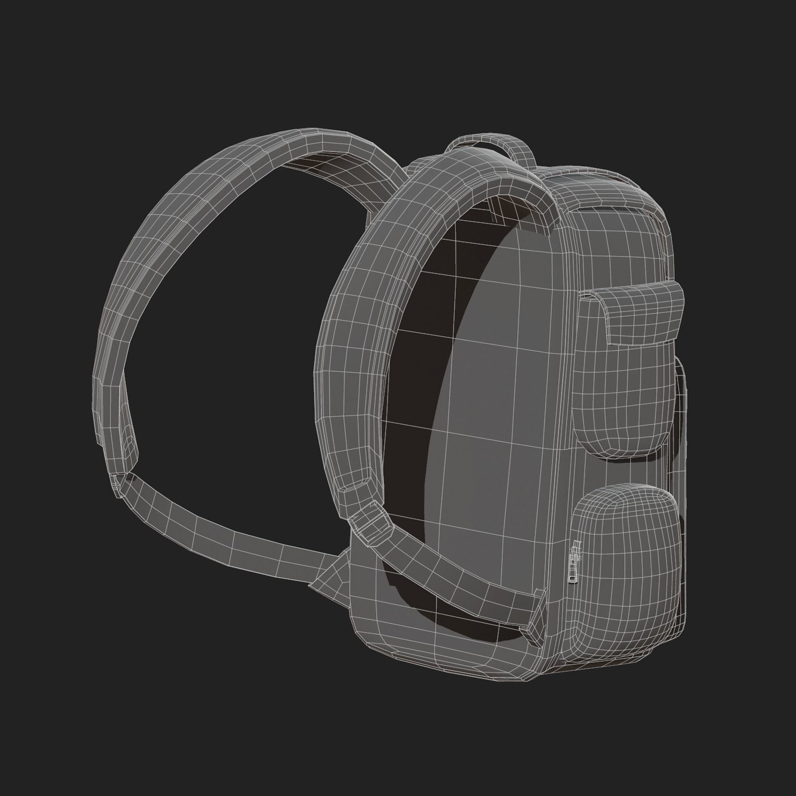 Backpack military combat soldier bag baggage  Low-poly 3D model_11