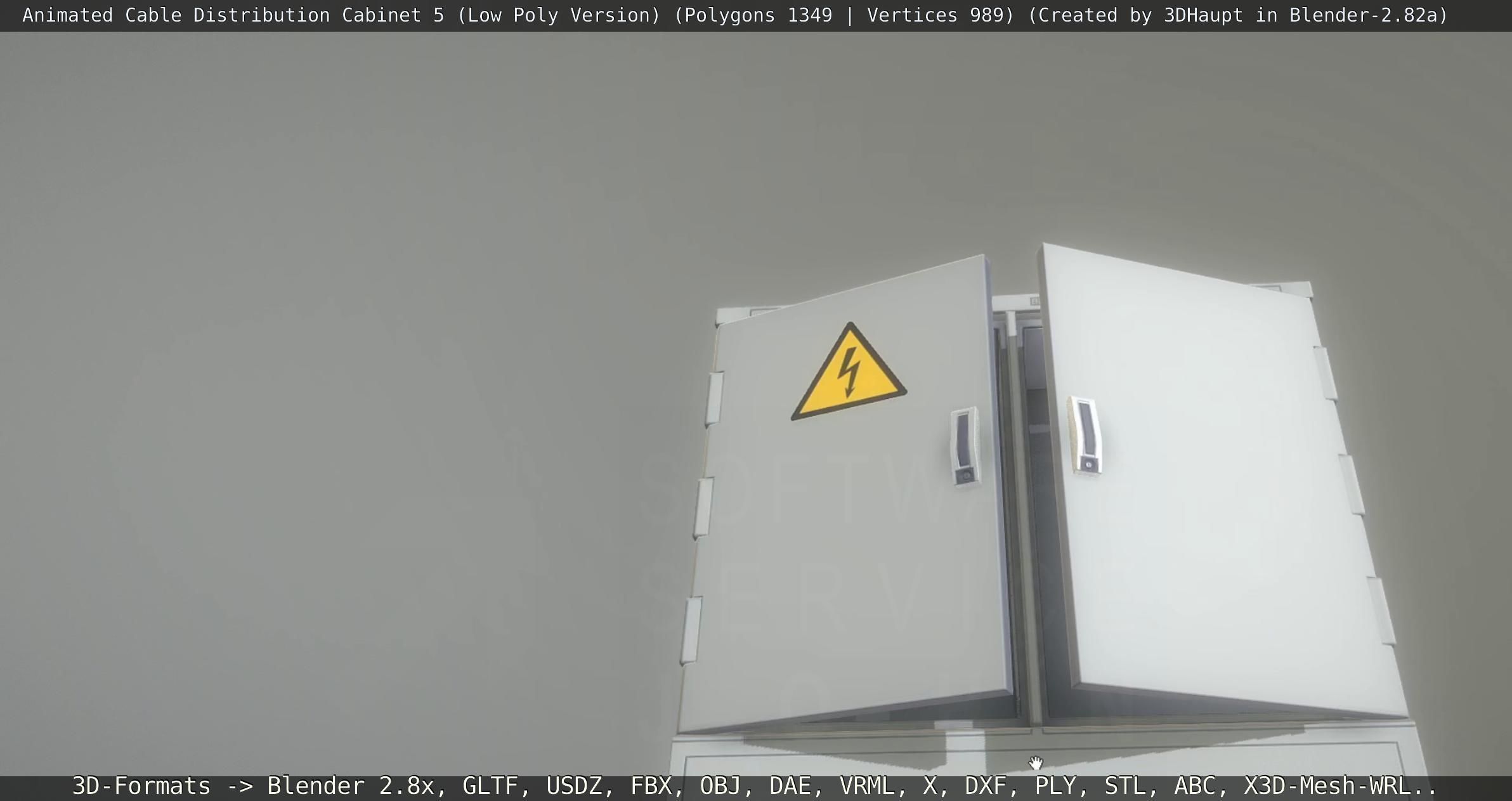 Animated Cable Distribution Cabinet 5 Low-poly 3D model_122