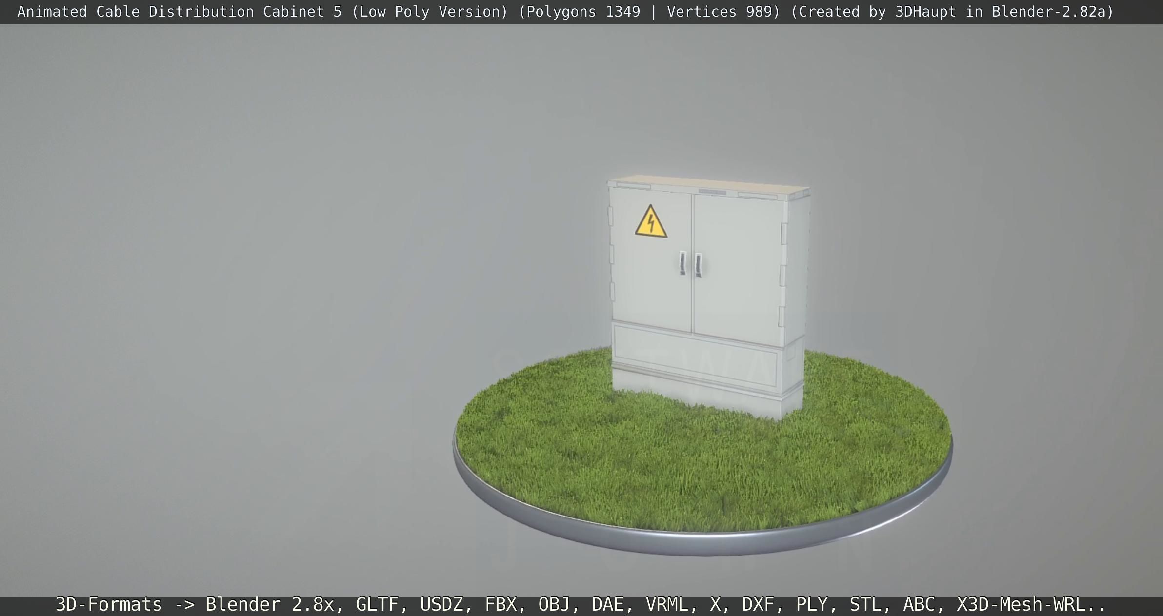 Animated Cable Distribution Cabinet 5 Low-poly 3D model_137