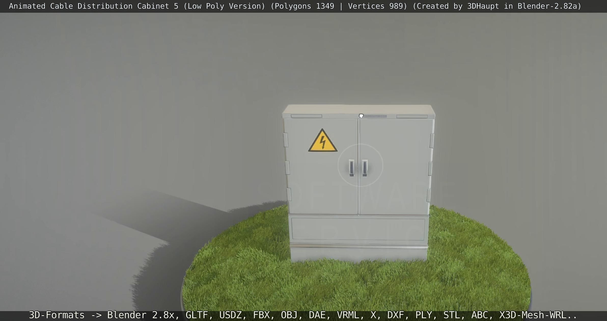 Animated Cable Distribution Cabinet 5 Low-poly 3D model_32