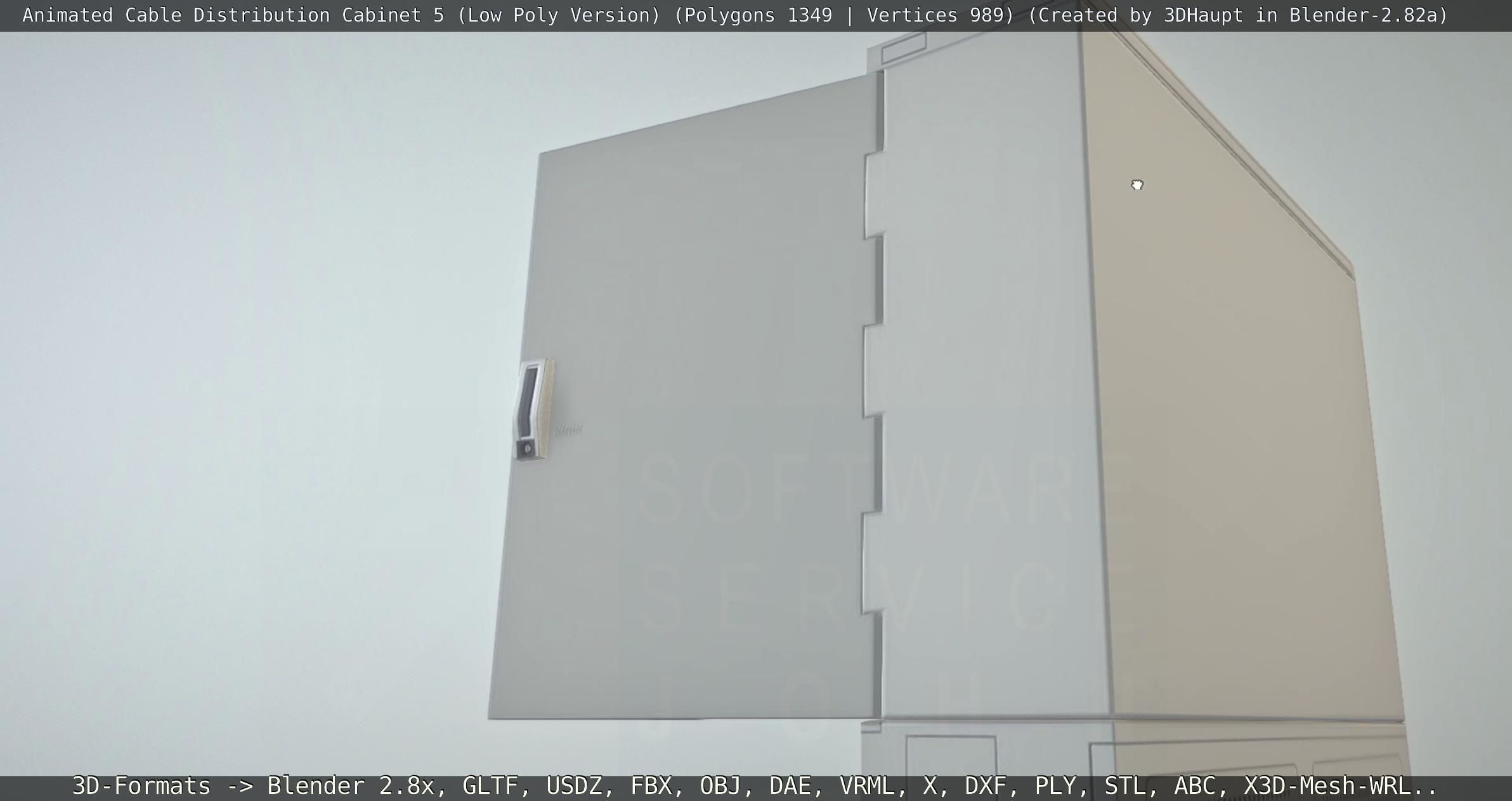 Animated Cable Distribution Cabinet 5 Low-poly 3D model_77